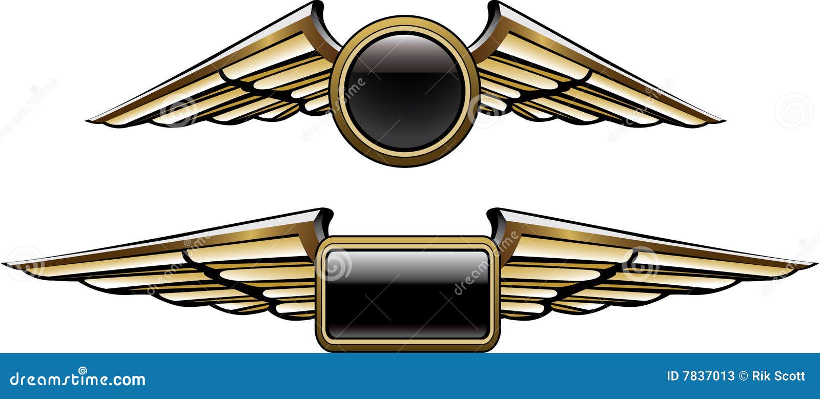 Pilot Wings - Triple-Wing Small - Gold