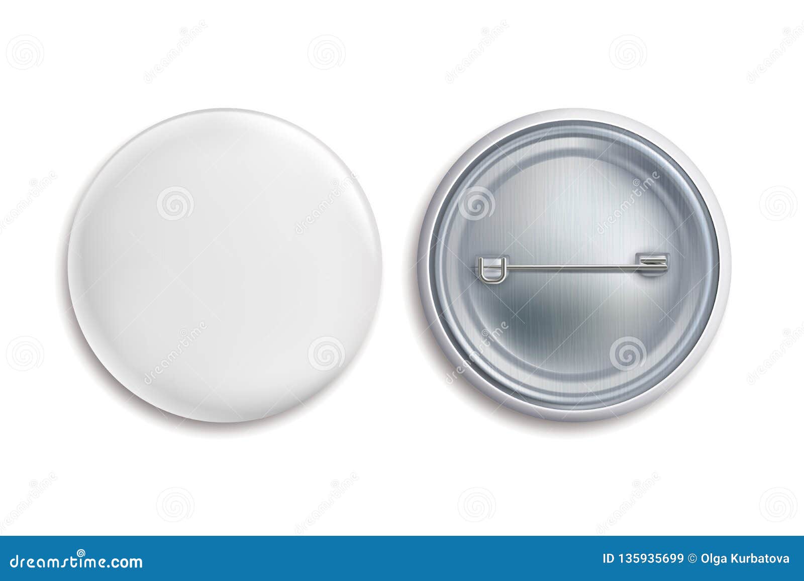 Download Pin Badges White Round Blank Button Advertise Metal 3d Circle Sign Souvenir Magnet Vector Badging Mockup Stock Vector Illustration Of Mock Button 135935699