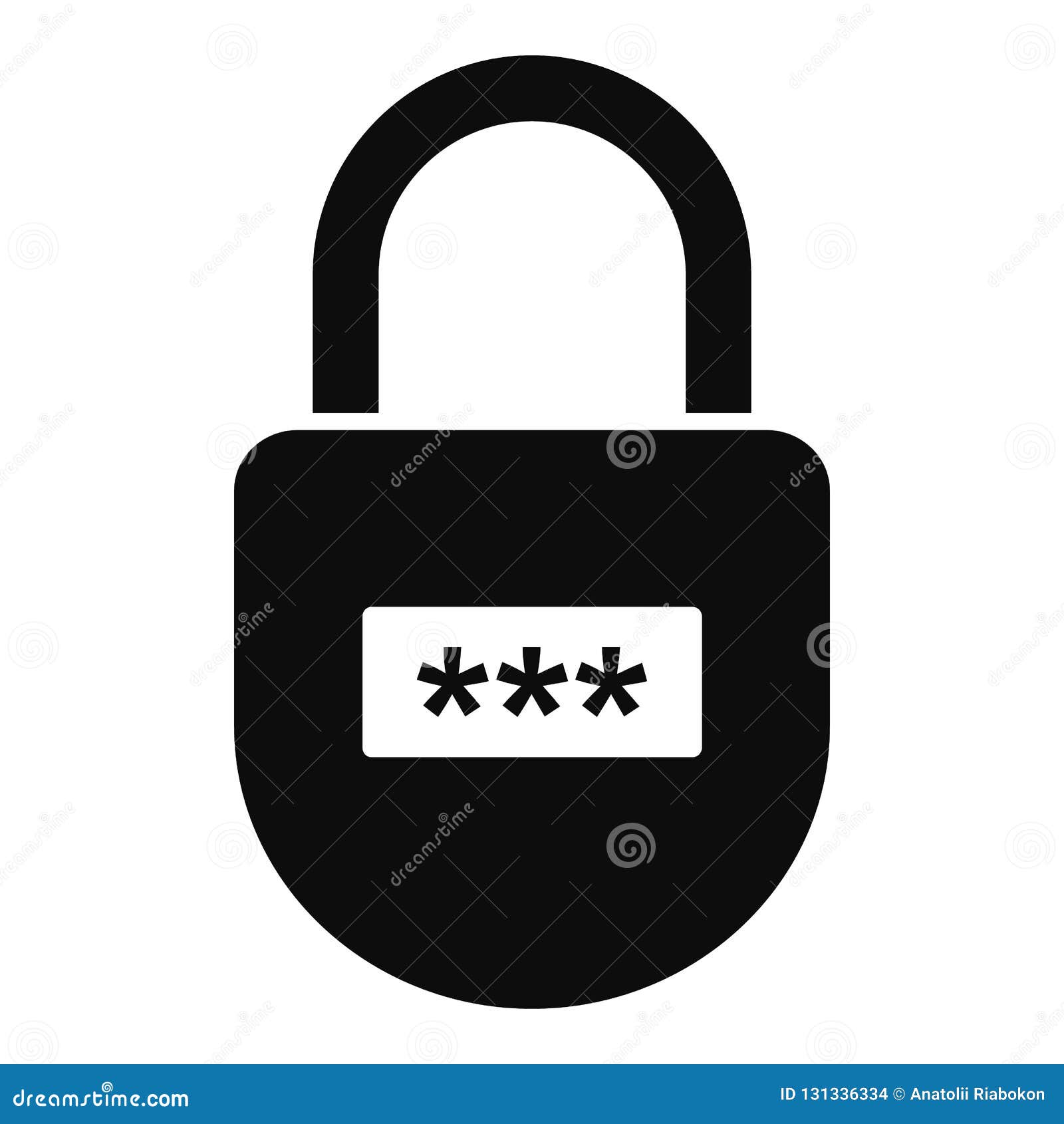 Pin Code Padlock Icon, Simple Style Stock Vector - Illustration of