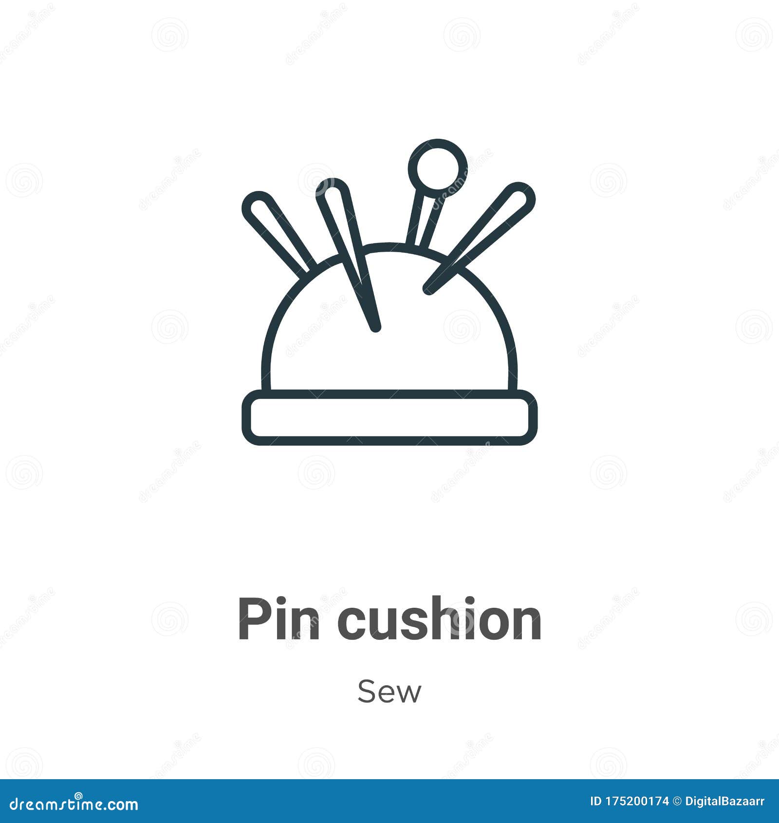 Sewing pin cushion flat Royalty Free Vector Image
