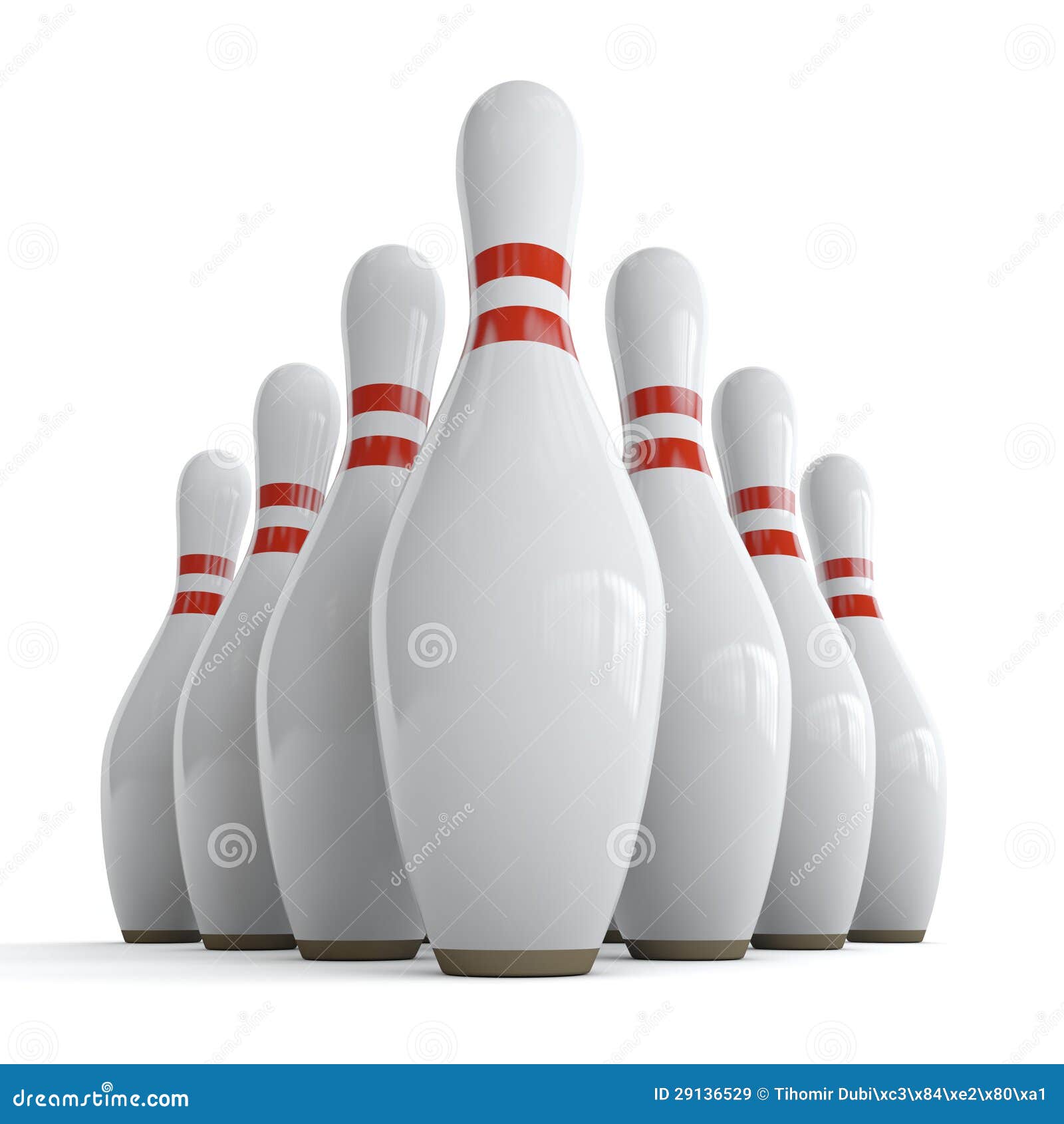 Pin de bowling. Broches de bowling d'isolement sur le fond blanc.