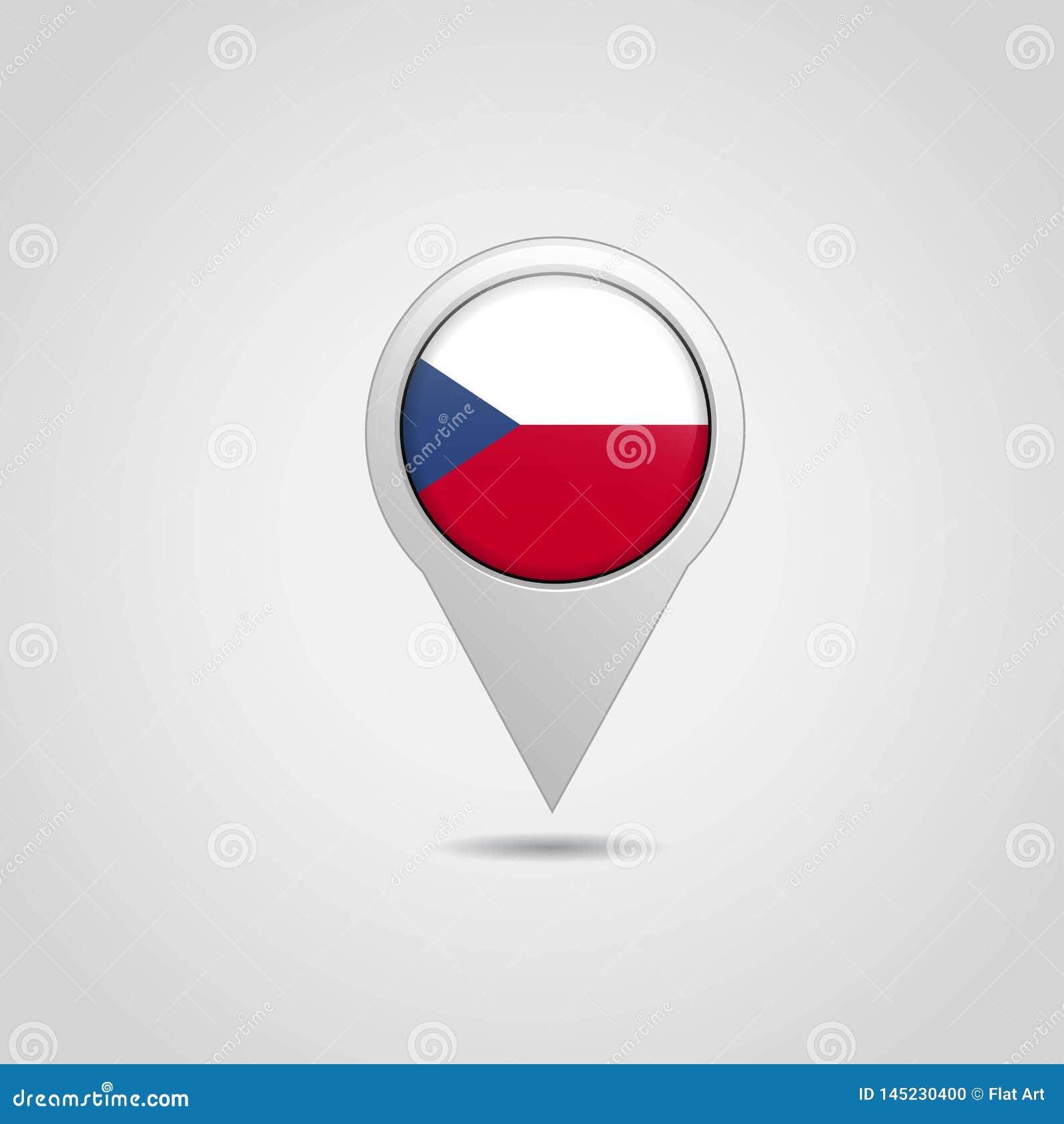 Pin Del Mapa De La Bandera De La Repblica Checa Ilustración Del Vector