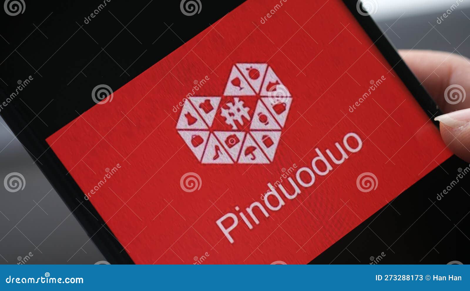 Pin Duo Duo on smartphone editorial stock photo. Image of editorial