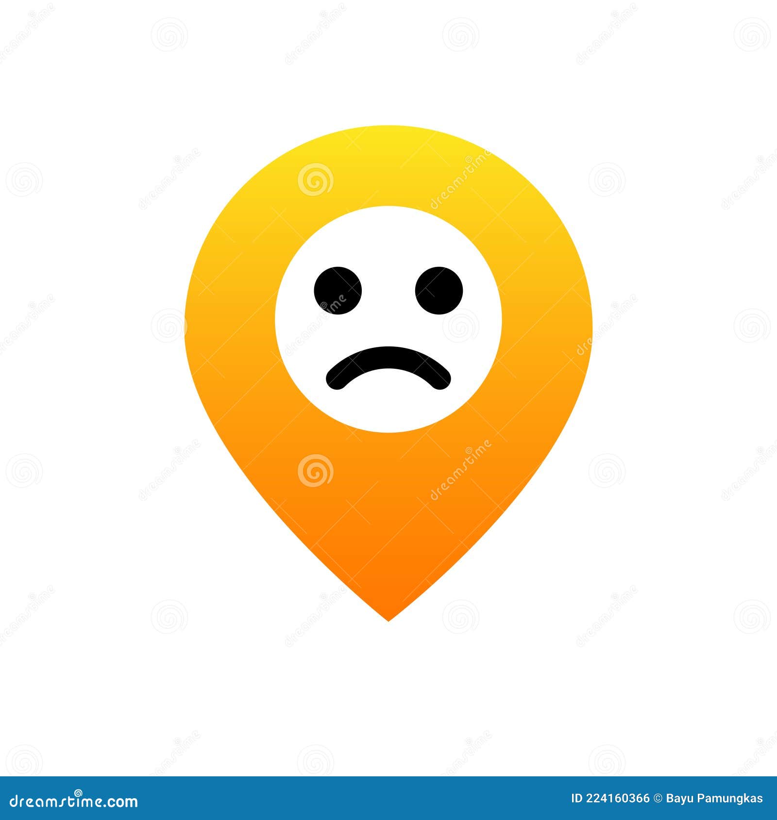 Pin Emoji Sad Icon. Emotion of Happiness. Pin Location Emotion Stock