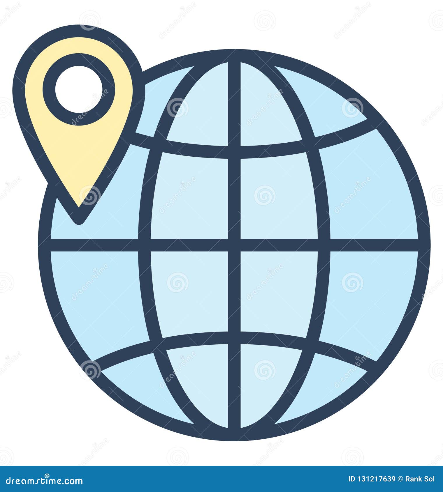pin on globe, globale   icon that can be very easily edit or modified.