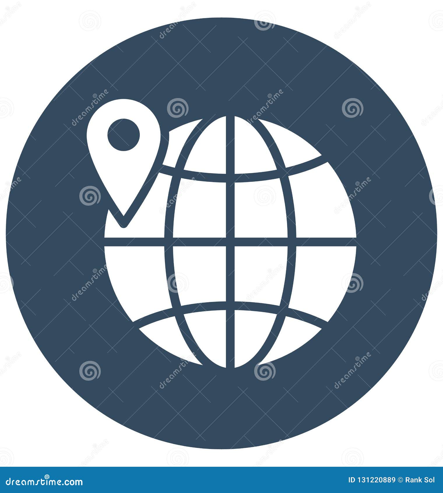 pin on globe, globale   icon that can be very easily edit or modified.