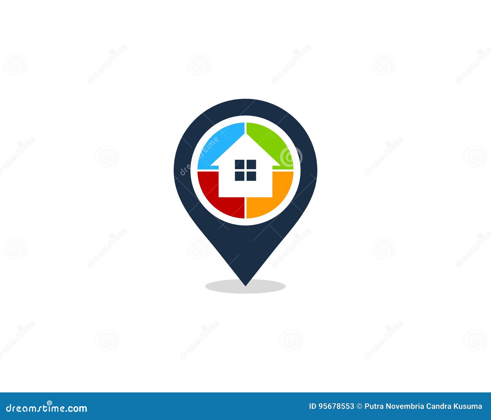 Pin Location House Home Icon Logo Design Element Stock Vector