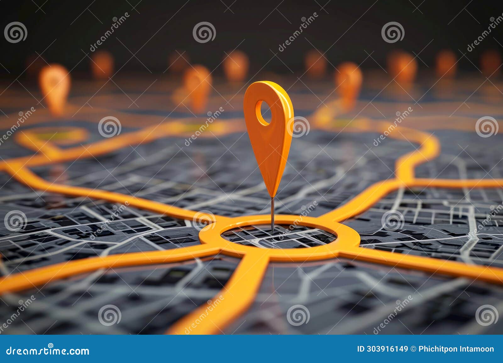Pin Location Icon for Navigation or Map, Generative Ai Stock Image