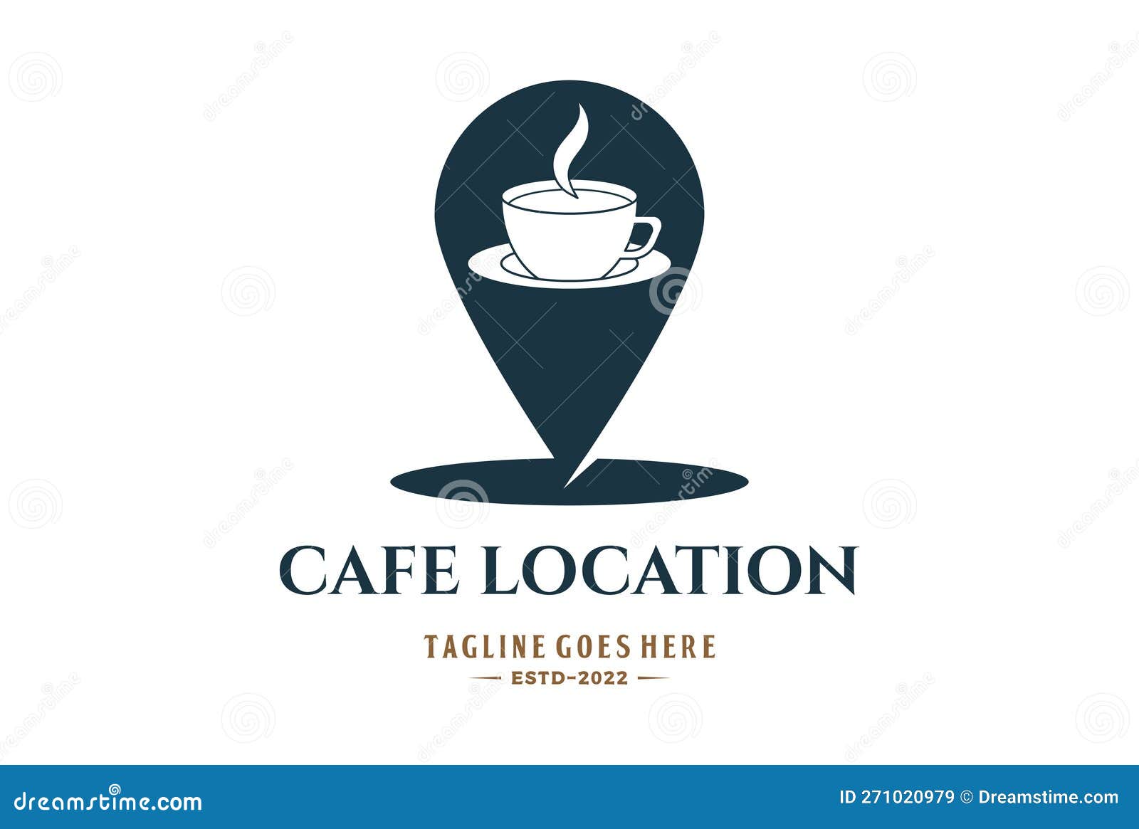 Pin Map with Coffee Cup Mug for Cafe Location Apps Logo Stock Vector