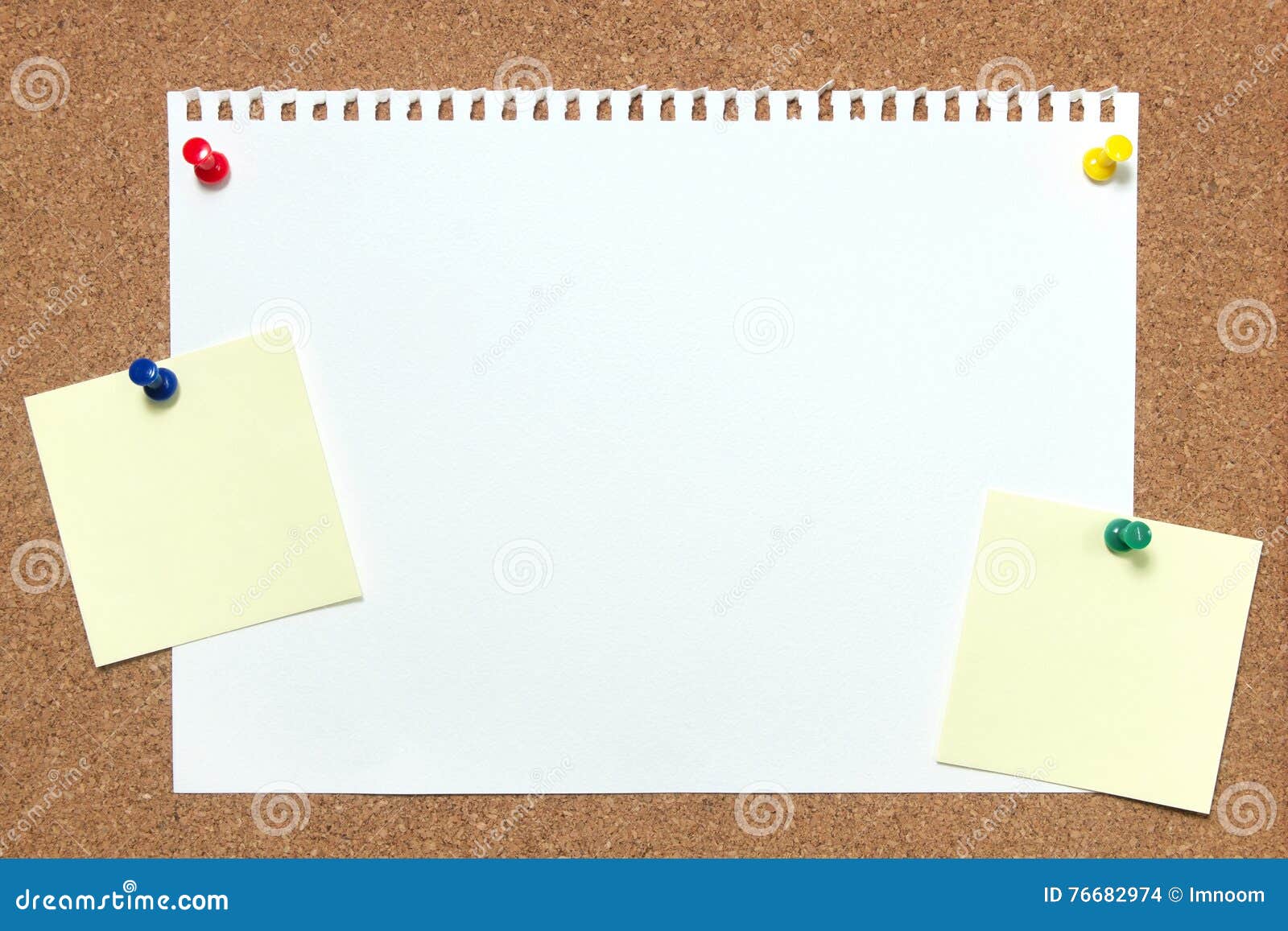 Pin paper on cork board stock photo. Image of empty, business 76682974