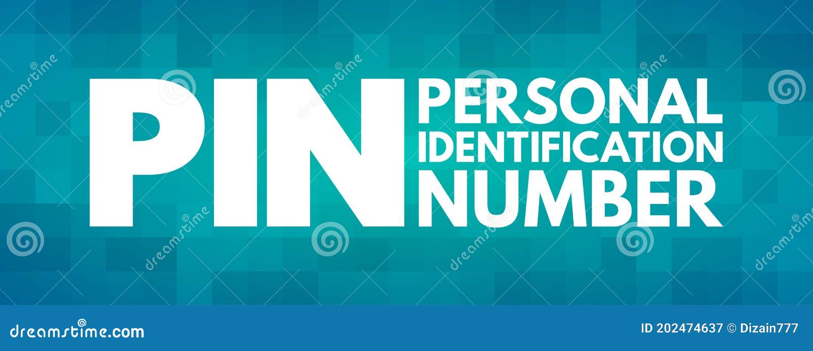 PIN Personal Identification Number Acronym Stock Illustration
