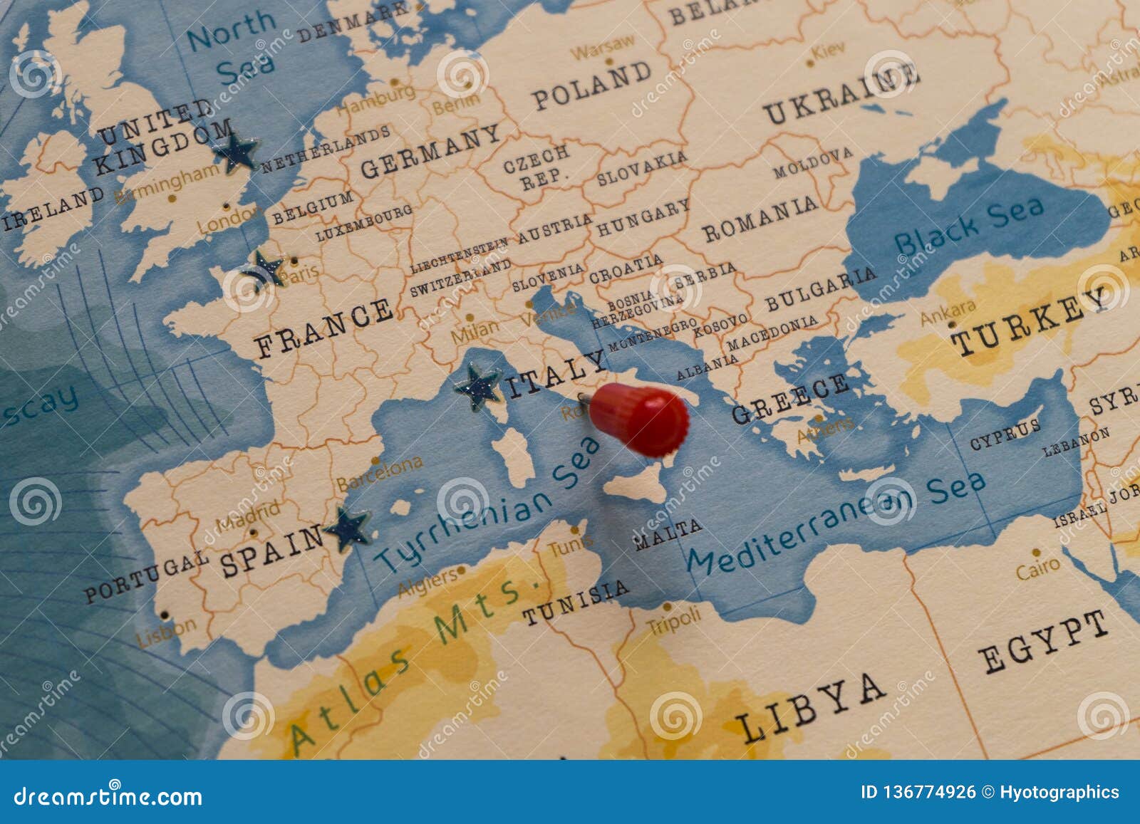 A Pin On Rome Italy In The World Map Stock Photo Image Of