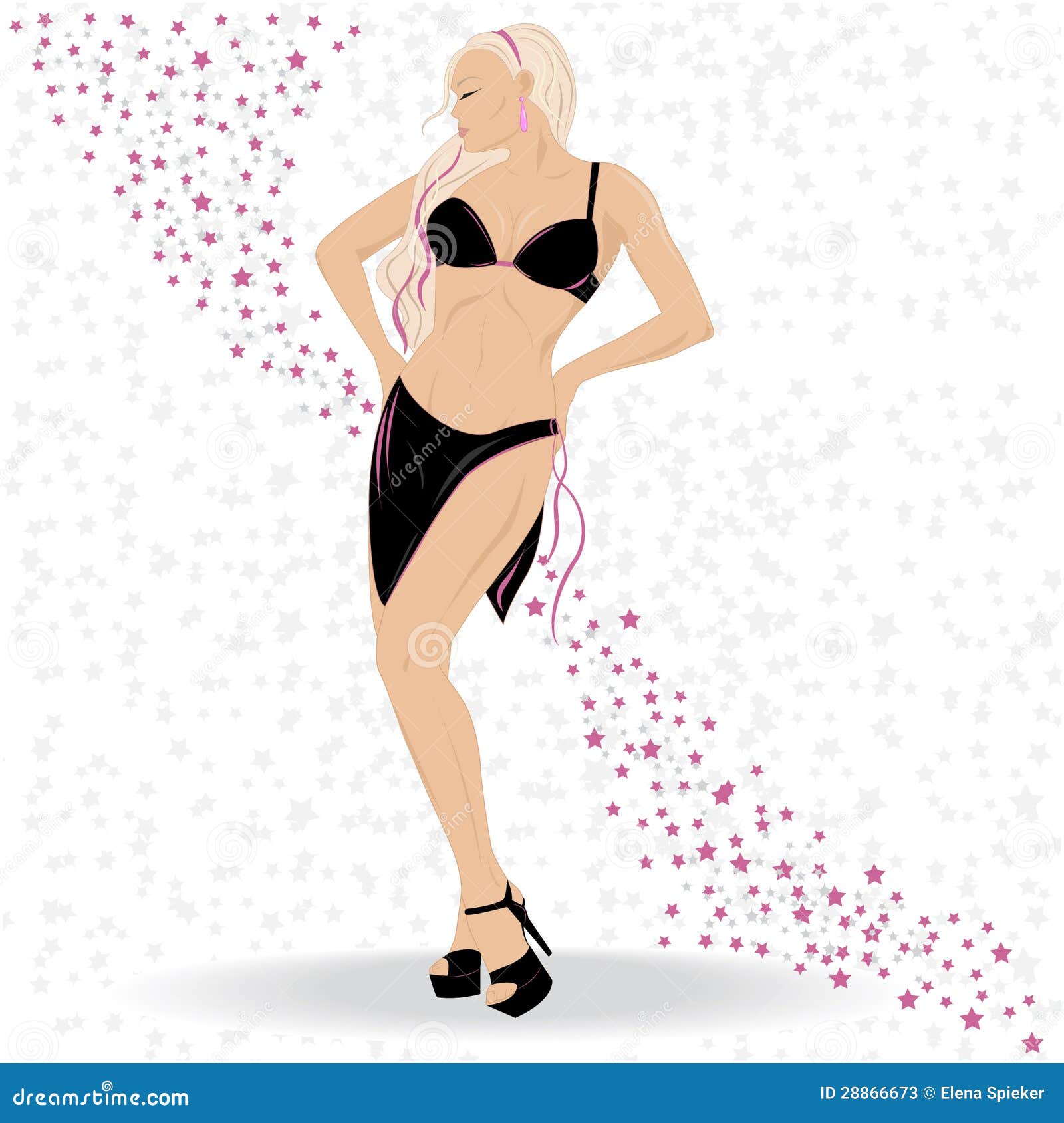 Bikini Catwalk Fashion Illustration Cartoon Vector Cartoondealer Com