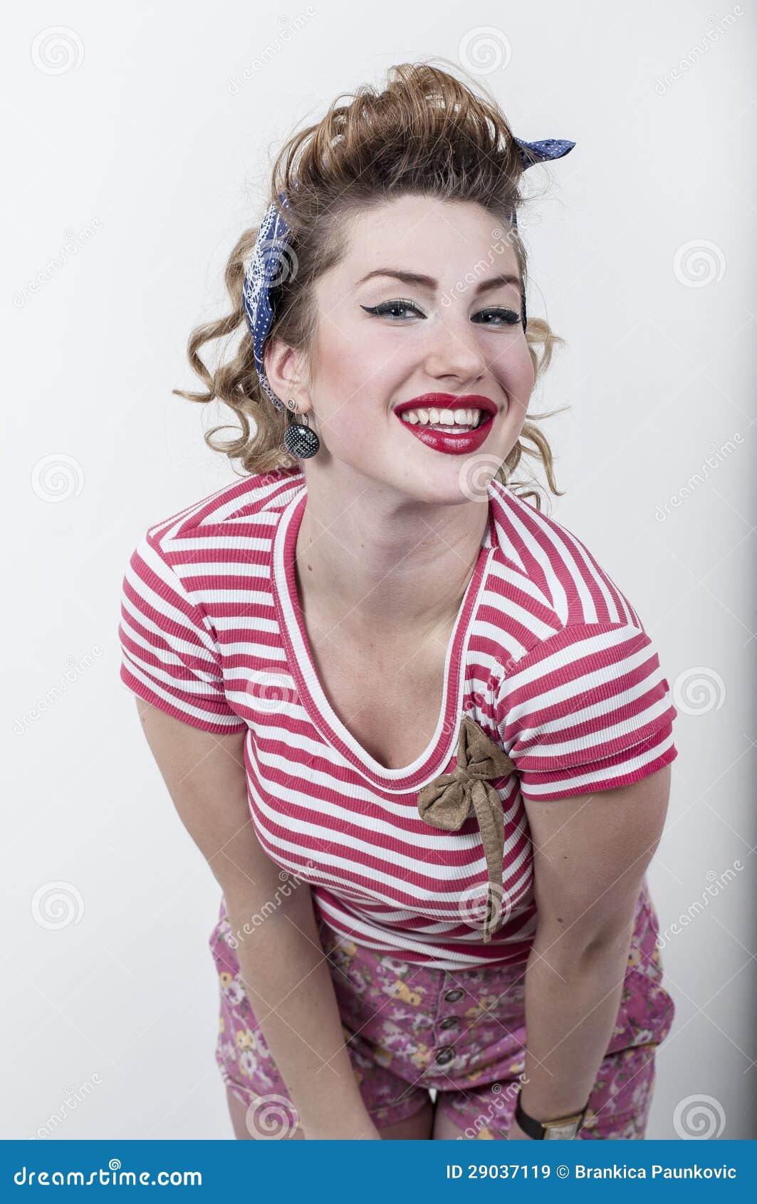 Pinup girl stock image. Image of gesturing, expression 29037119