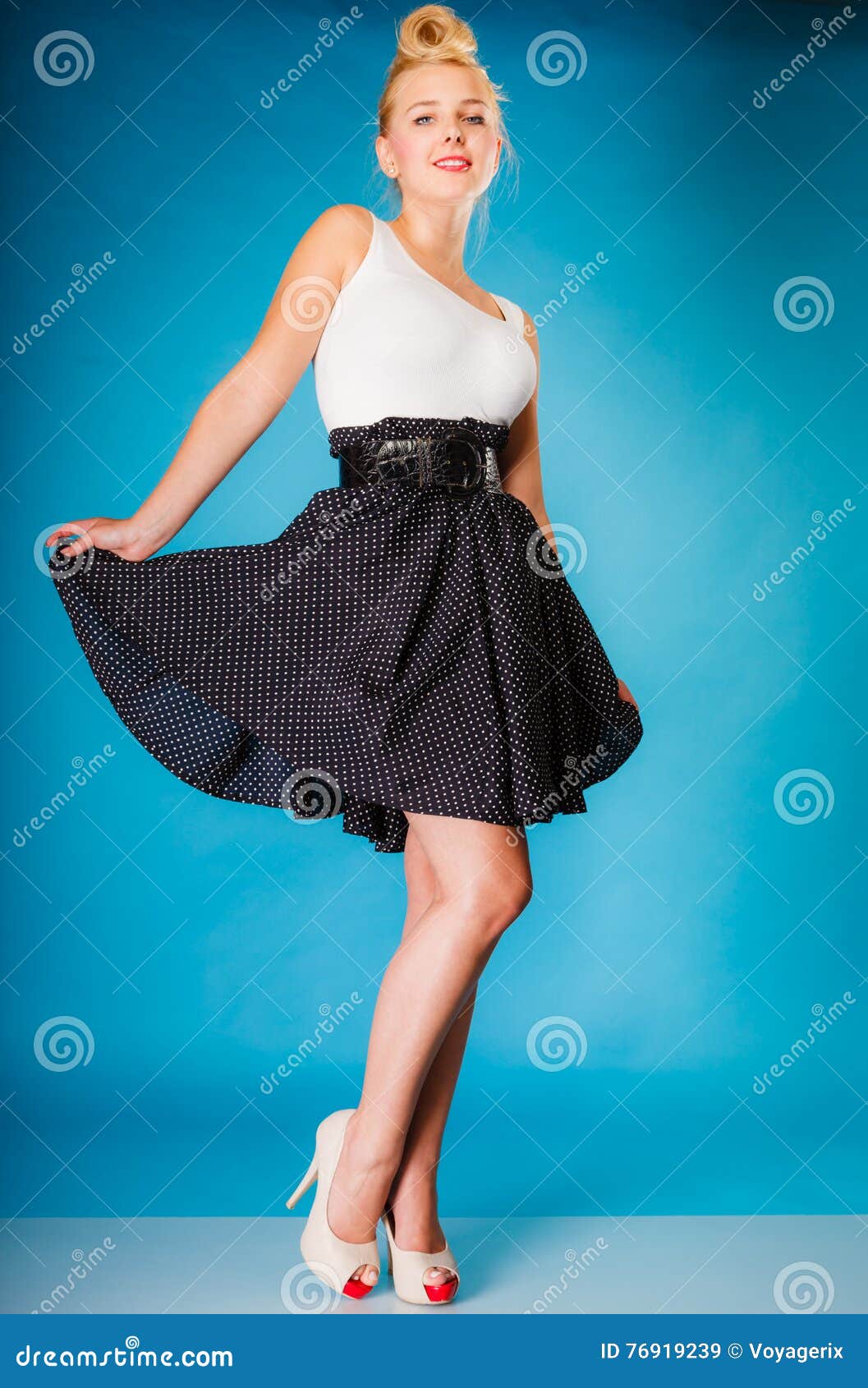 Pin up girl retro style. stock image. Image of dance - 76919239