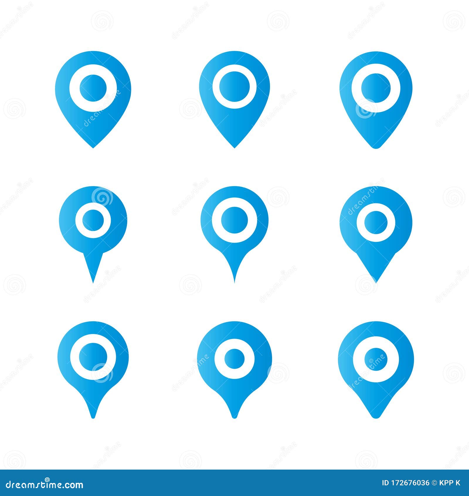 Location Pin, Blue Mapping Pin Vector Icon, Blue Pins, Drop Pin Stock Vector Illustration of