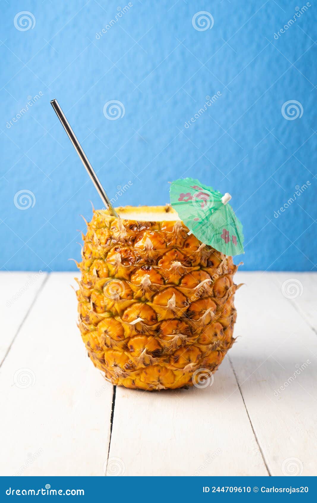 Pina Colada Cocktail with Umbrella and Coconut Stock Photo Image of