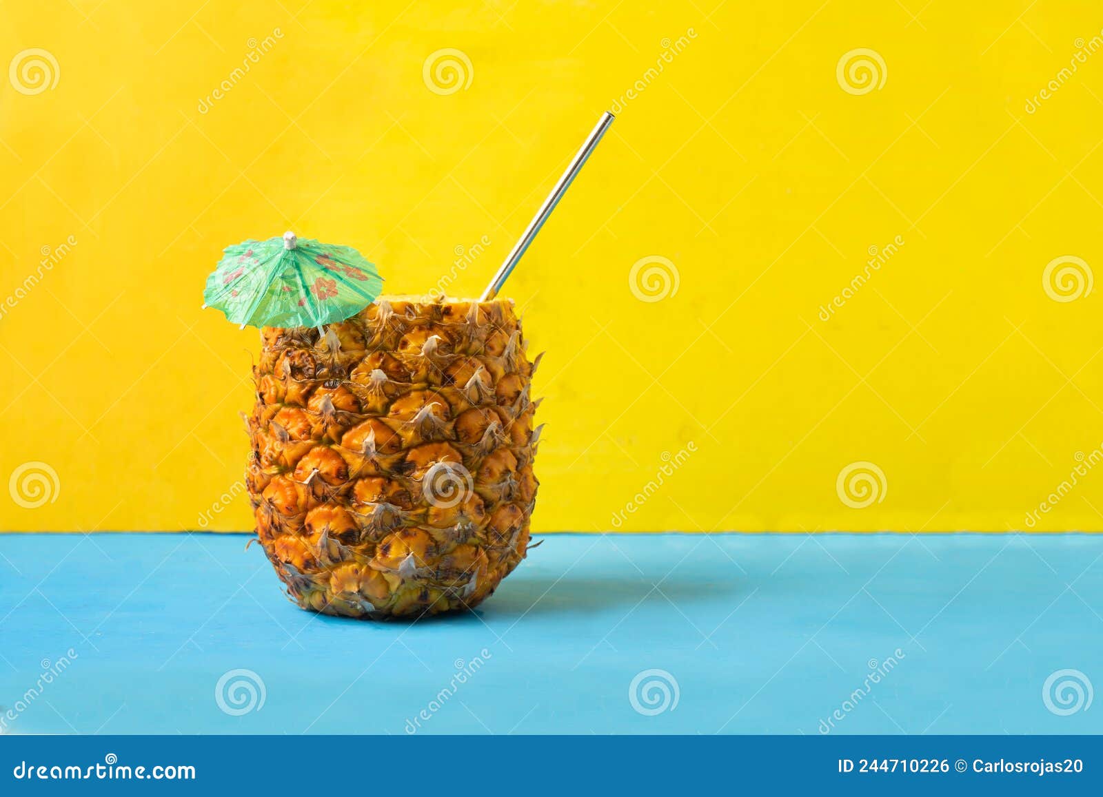 Pina Colada Cocktail with Umbrella and Coconut Stock Photo Image of
