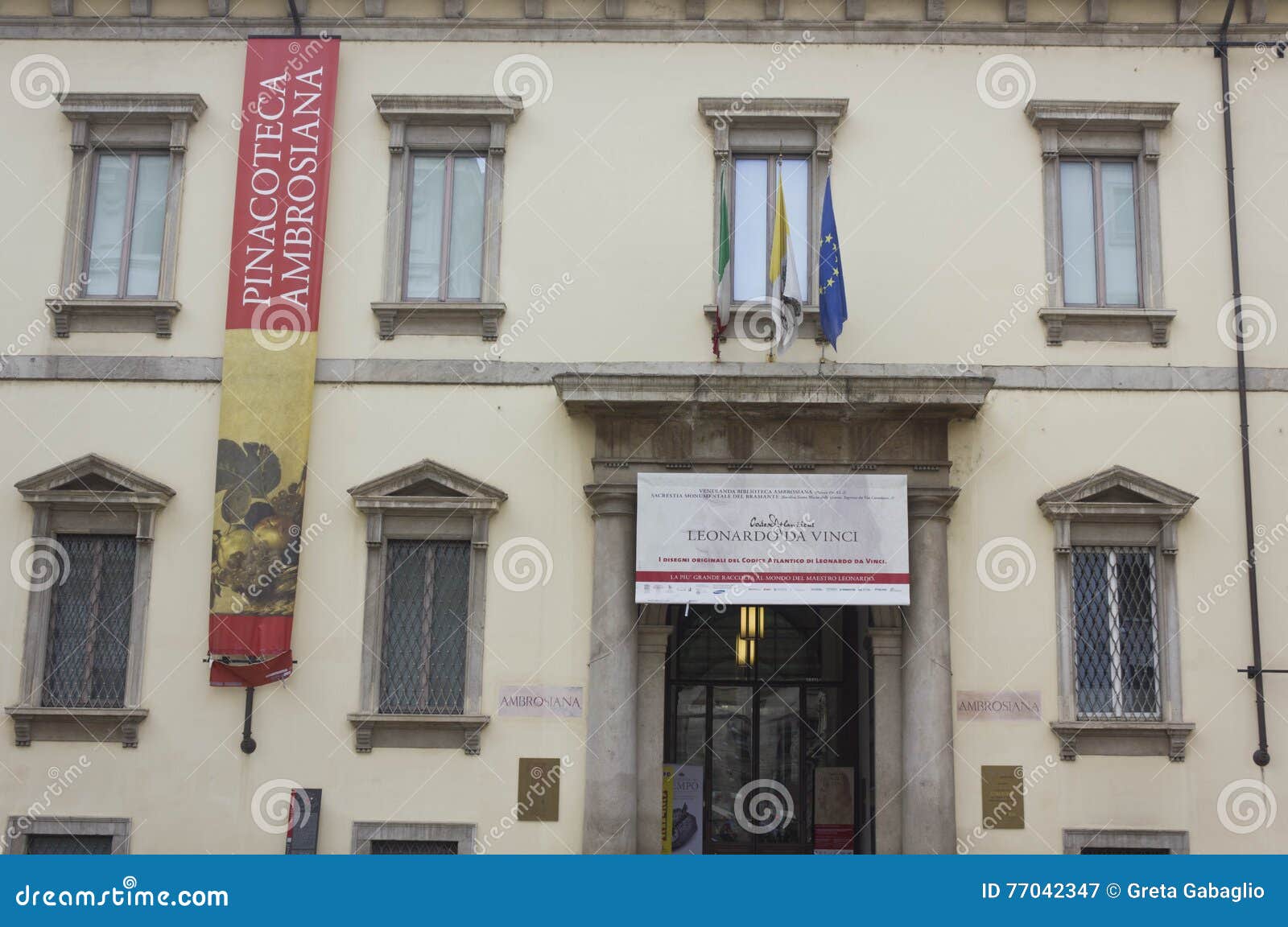 Pinacoteca Ambrosiana Building in Milan Editorial Photography Image