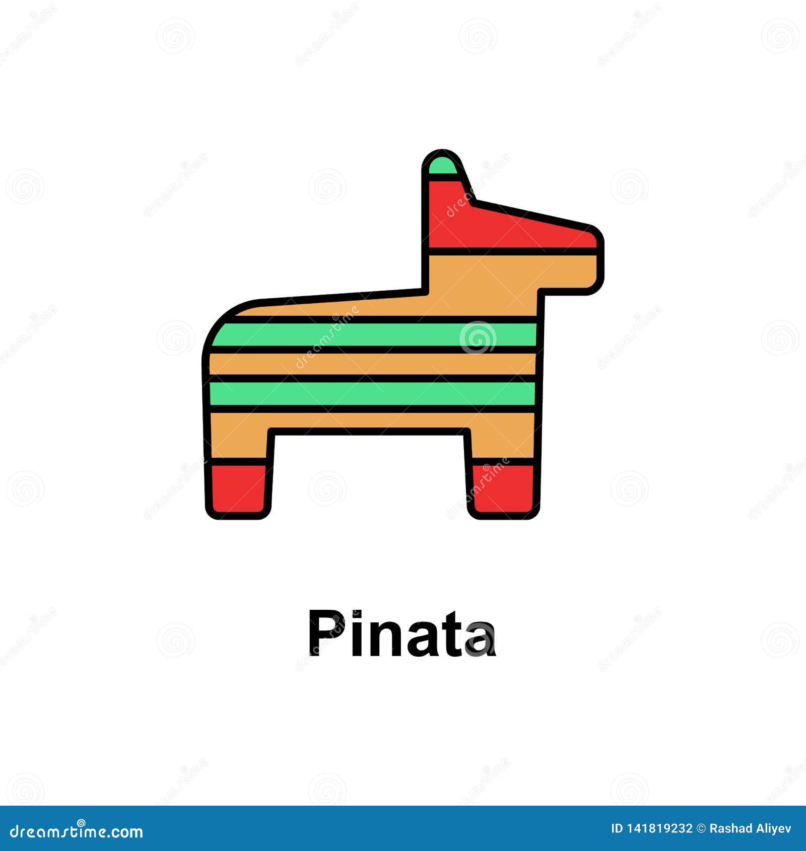 pinata, horse icon.  of cinco de mayo color icon. premium quality graphic  icon. signs and s collection icon