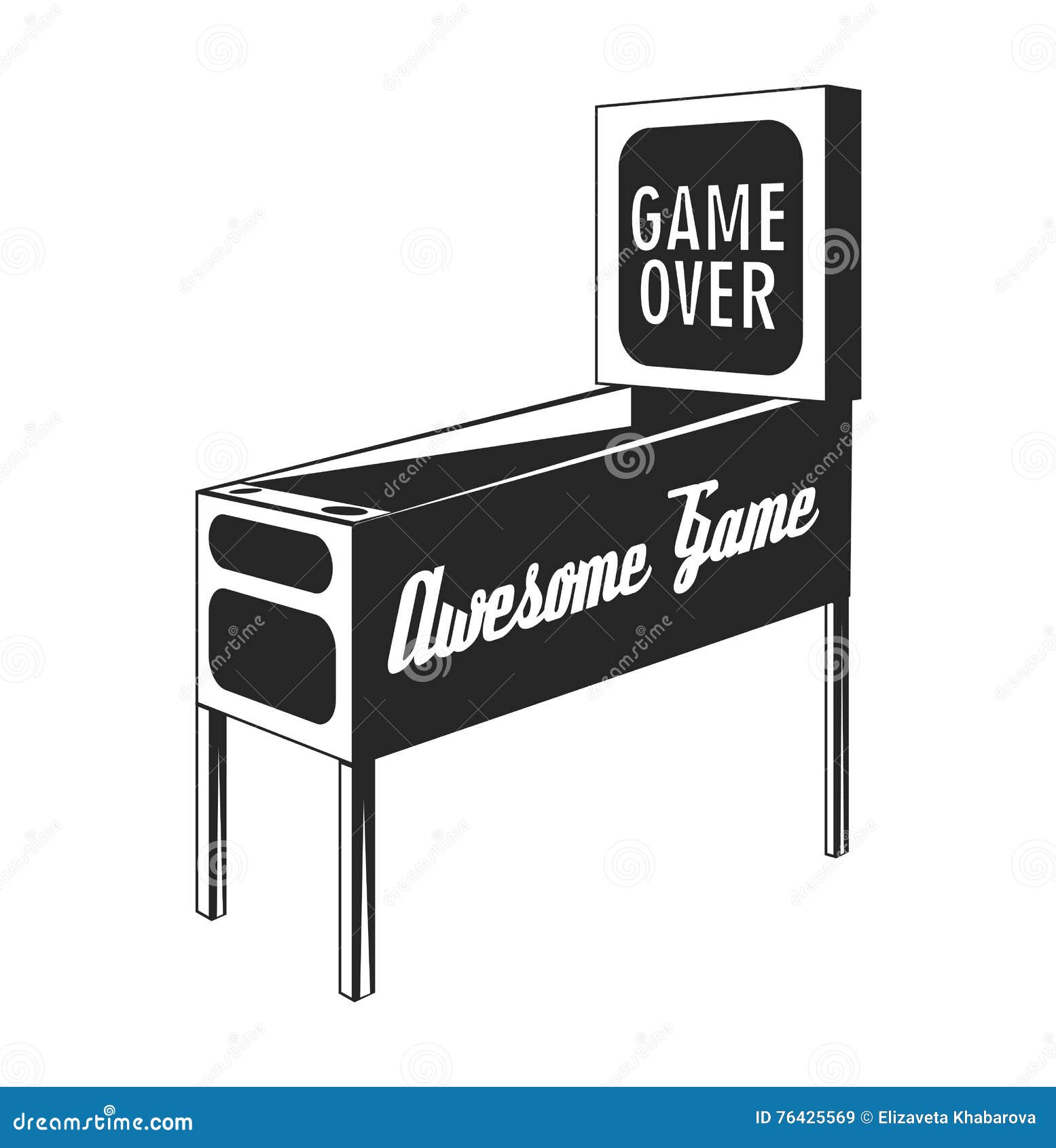 Pinball. Isolated Object. Vector Illustration Stock Vector