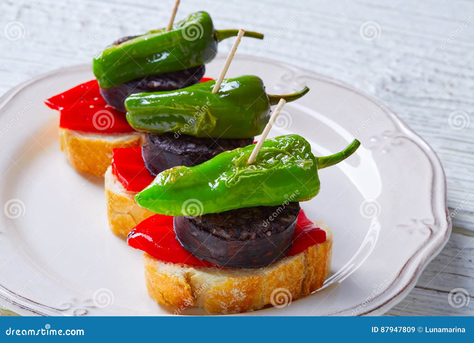 pinchos burgos morcilla with padron pepper