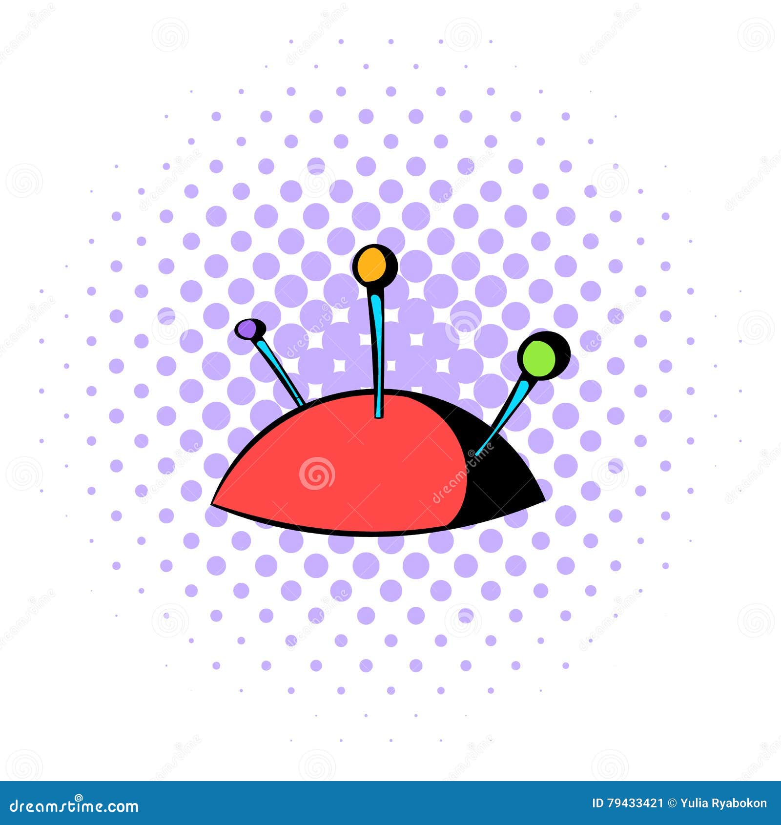Pincushion Pins Icon Comics Style Stock Illustrations 2 Pincushion Pins Icon Comics Style