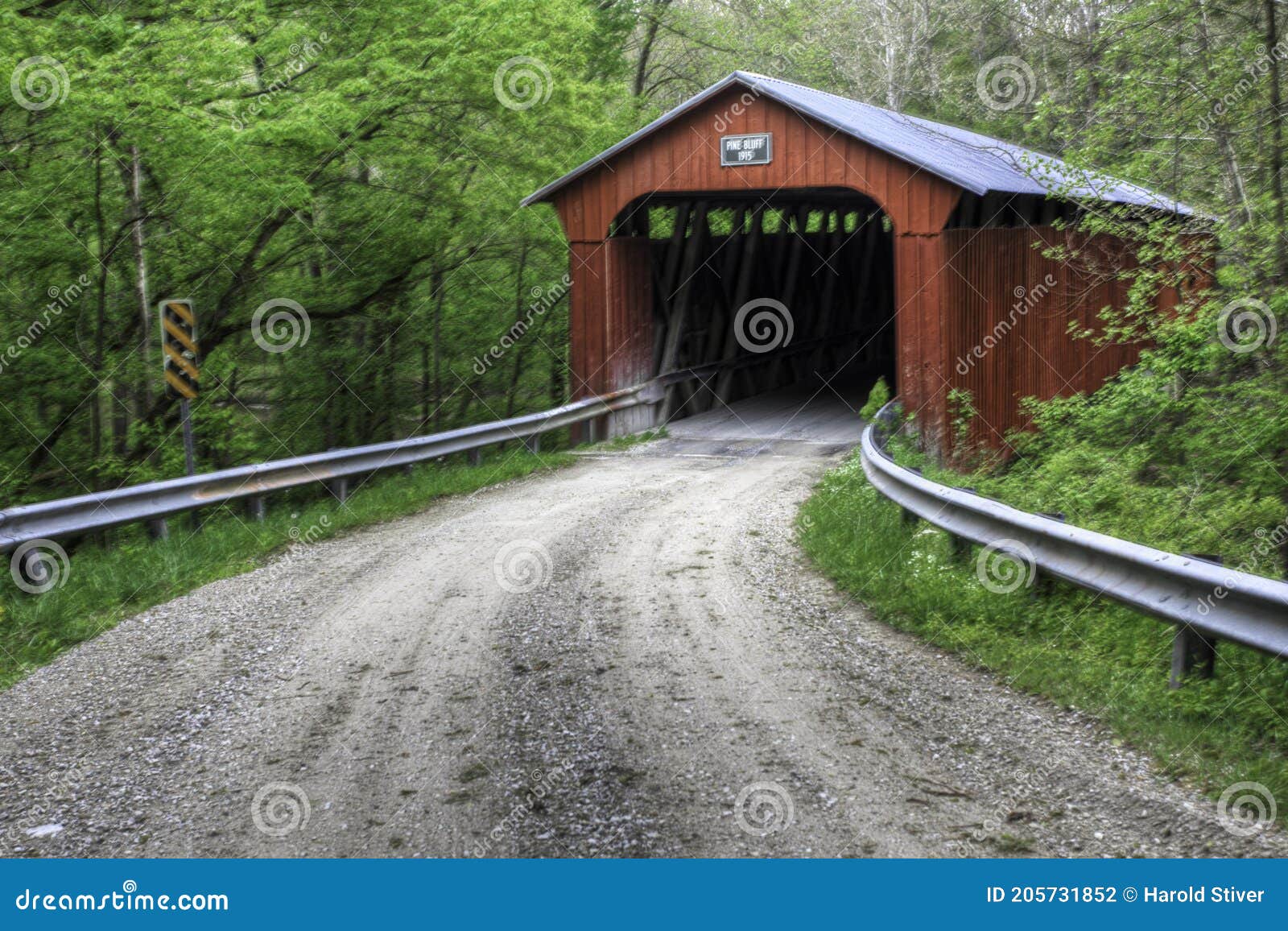 Pine Bluff Covered Bridge in Indiana, United States Stock Photo - Image ...