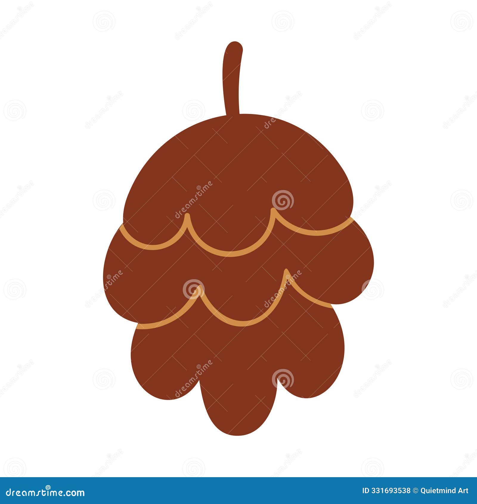 pine cone  flat  hand drawn graphic  for autumn and nature themed decor projects