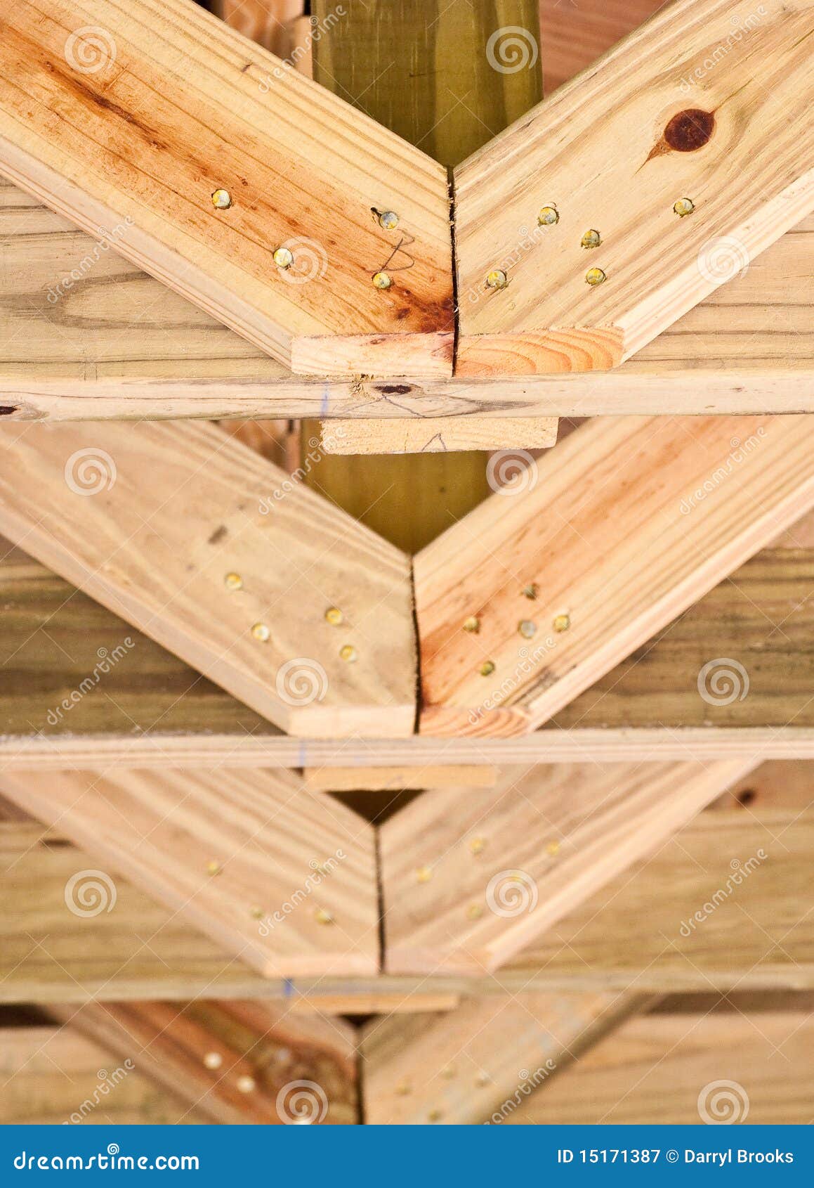 Pine Roof Trusses stock image. Image of nails, lumber 15171387