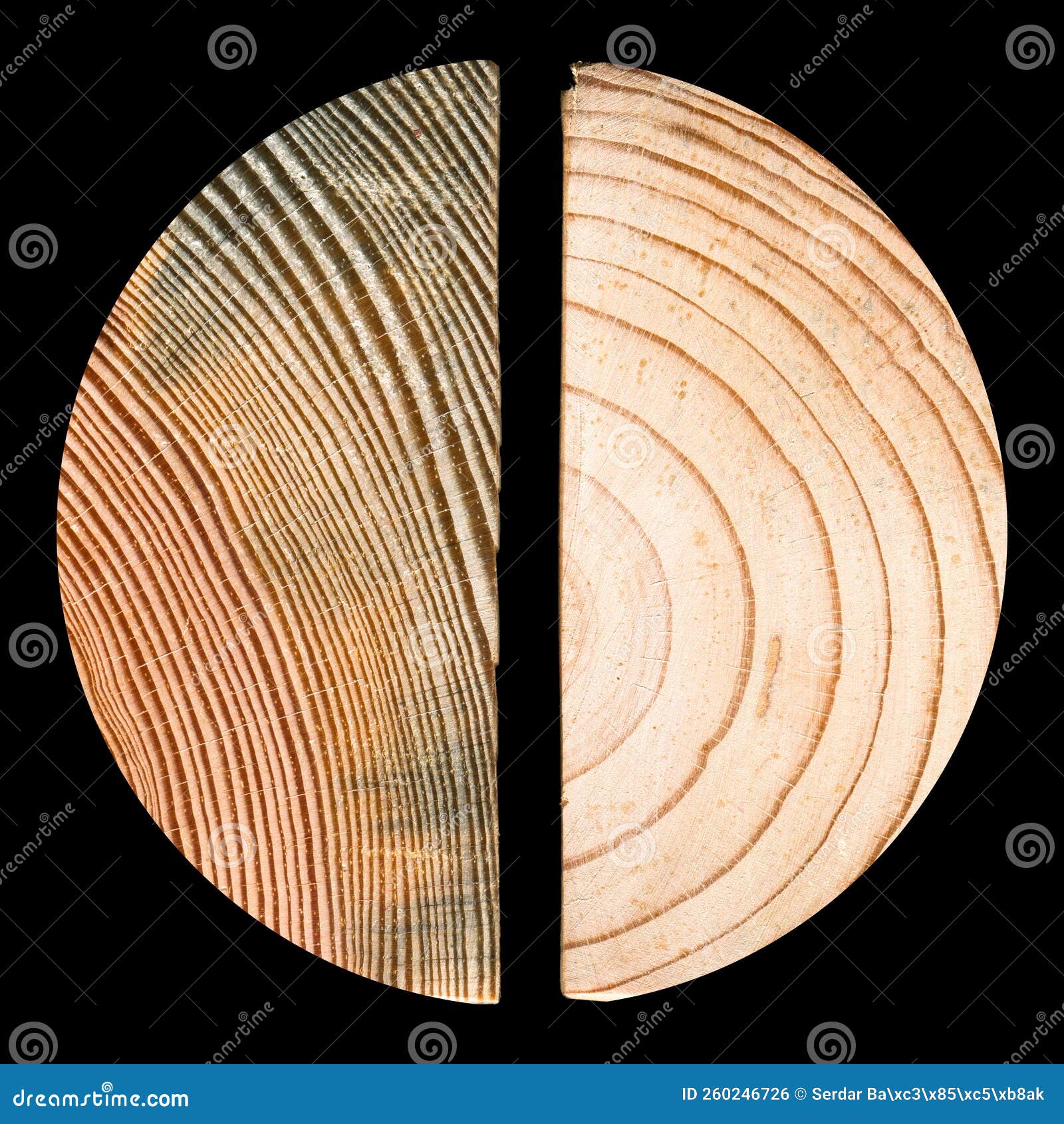 Pine Round Wood, Can Be Used As Background, Wood Grain Texture Stock