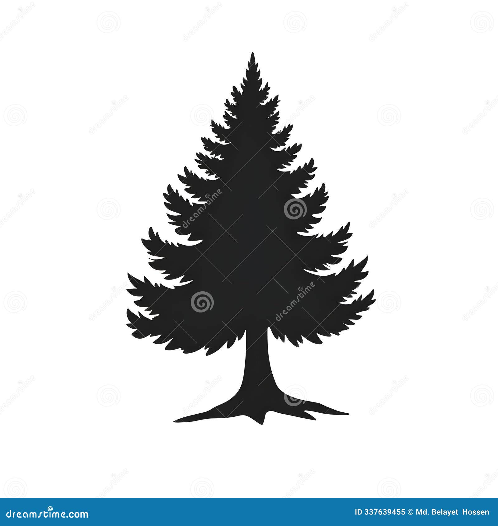 pine tree black colour silhouette 