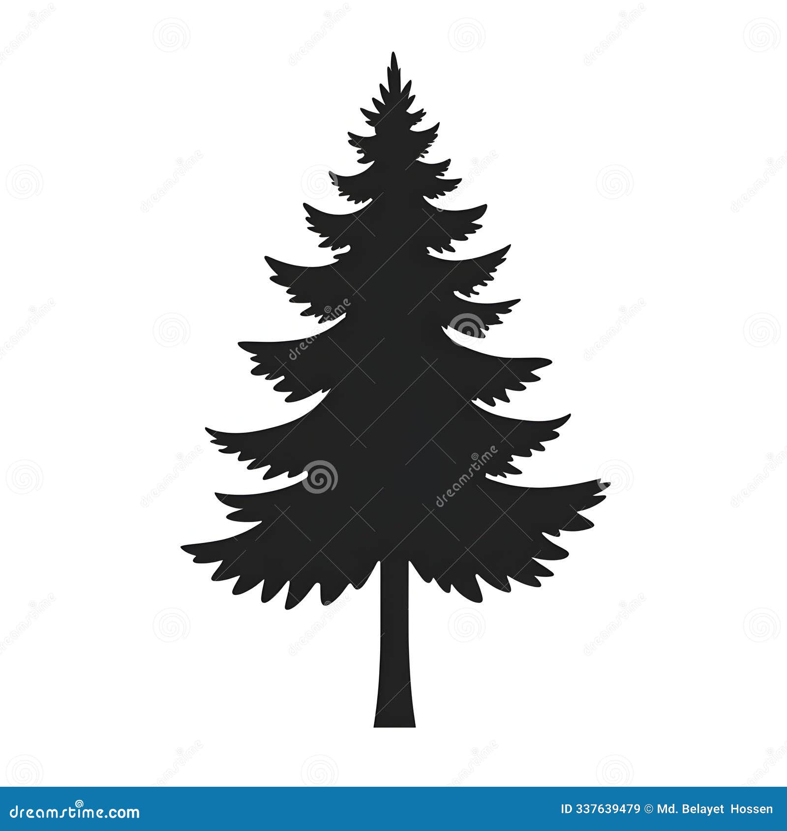 pine tree black colour silhouette 
