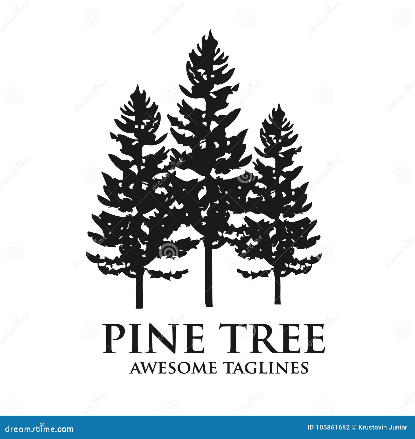 pine tree green silhouette forest logo