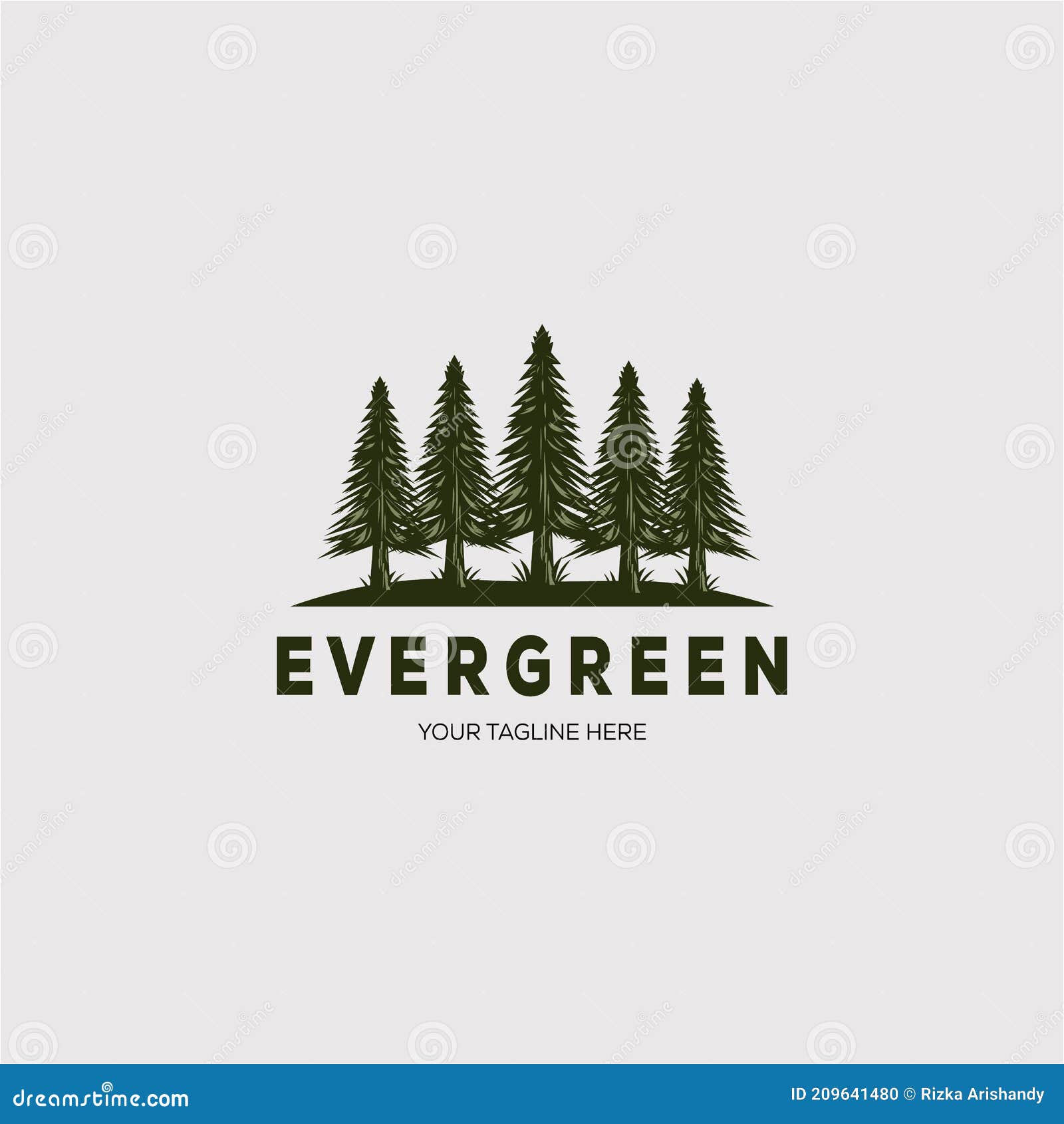 Pine Tree Logo Evergreen Spruce Fir Vector Emblem Illustration Design Stock Vector 