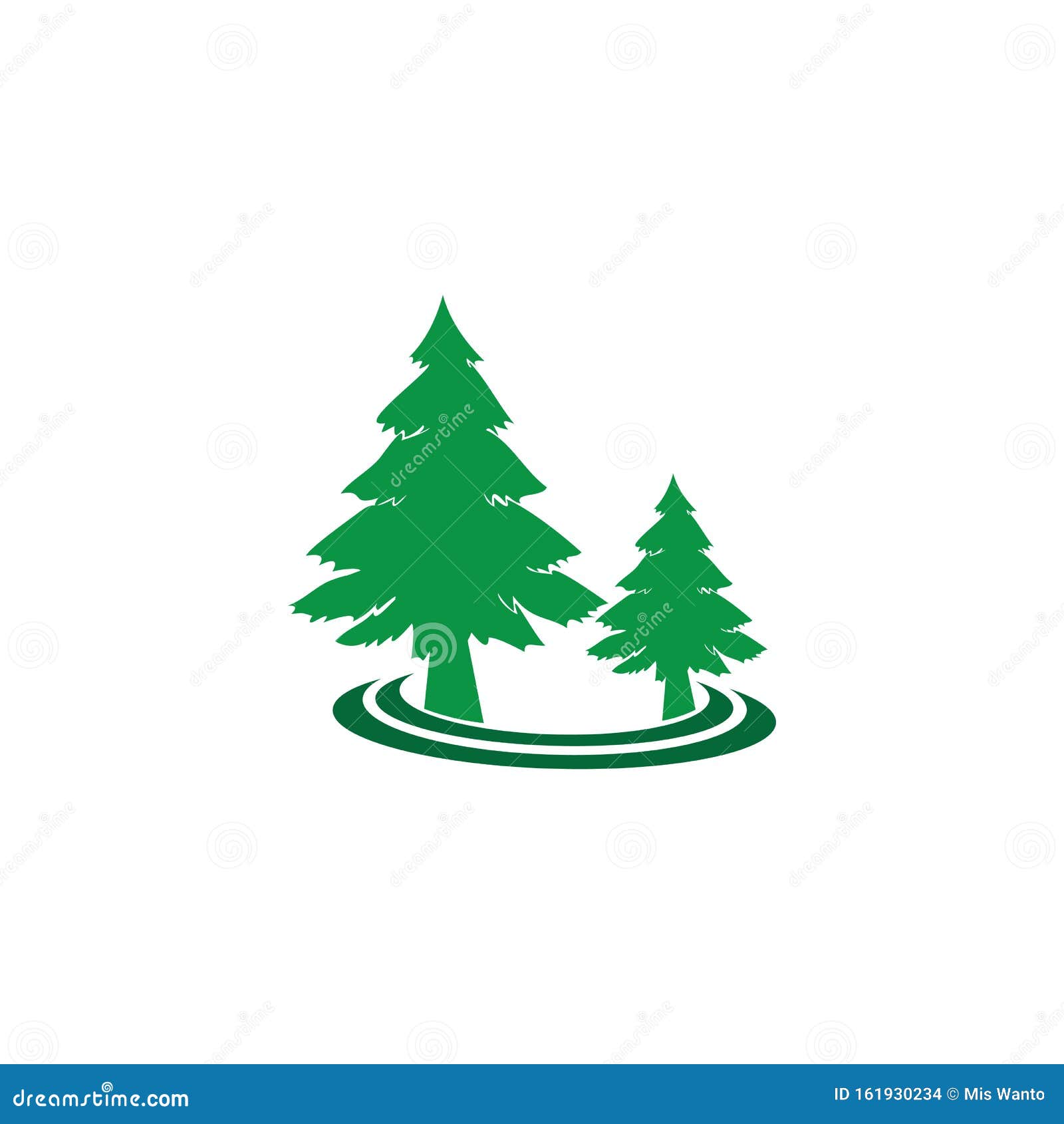 Pine Tree Logo Illustration Vector Design Stock Vector Illustration