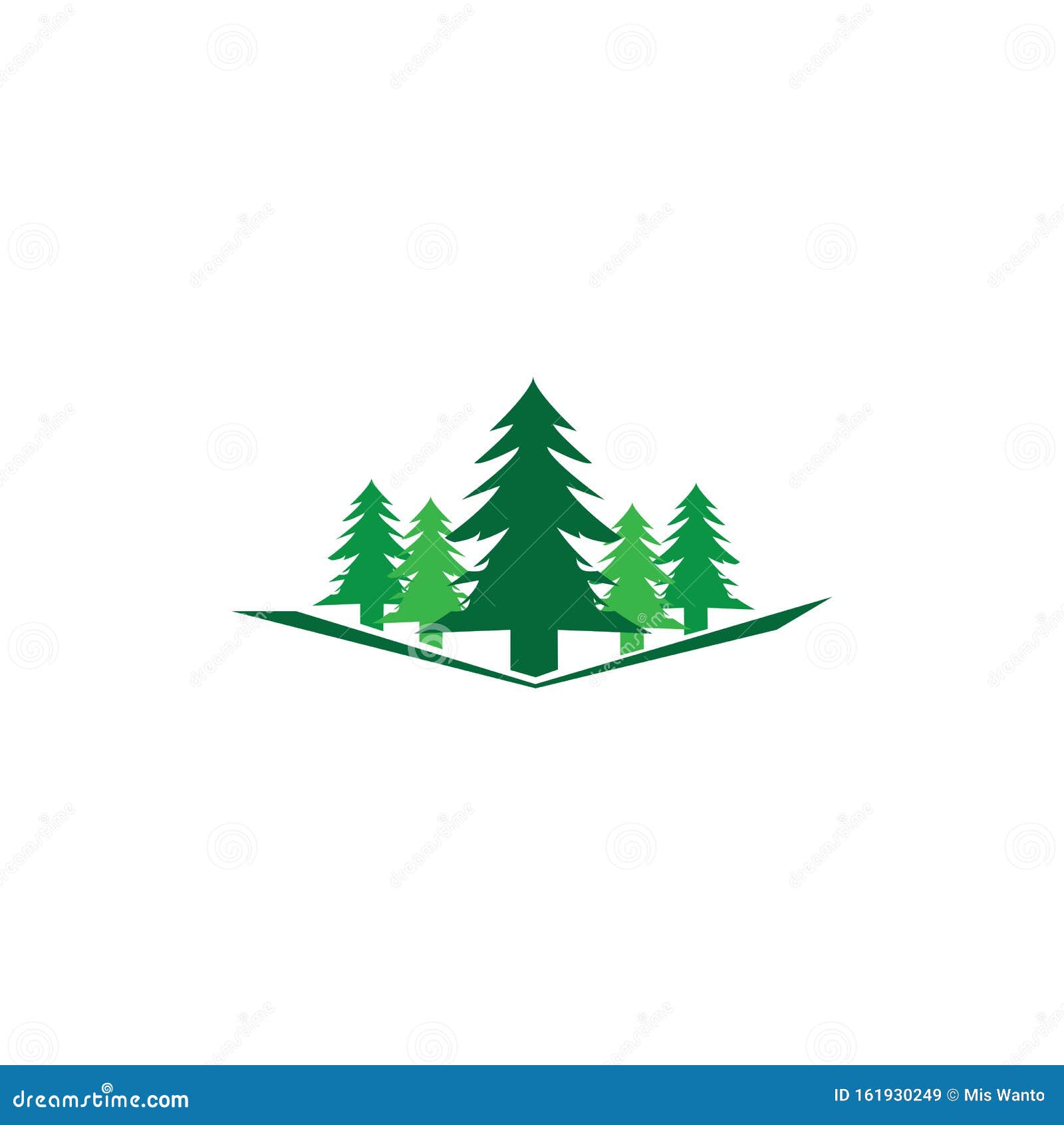 Pine Tree Logo Illustration Vector Design Stock Vector Illustration
