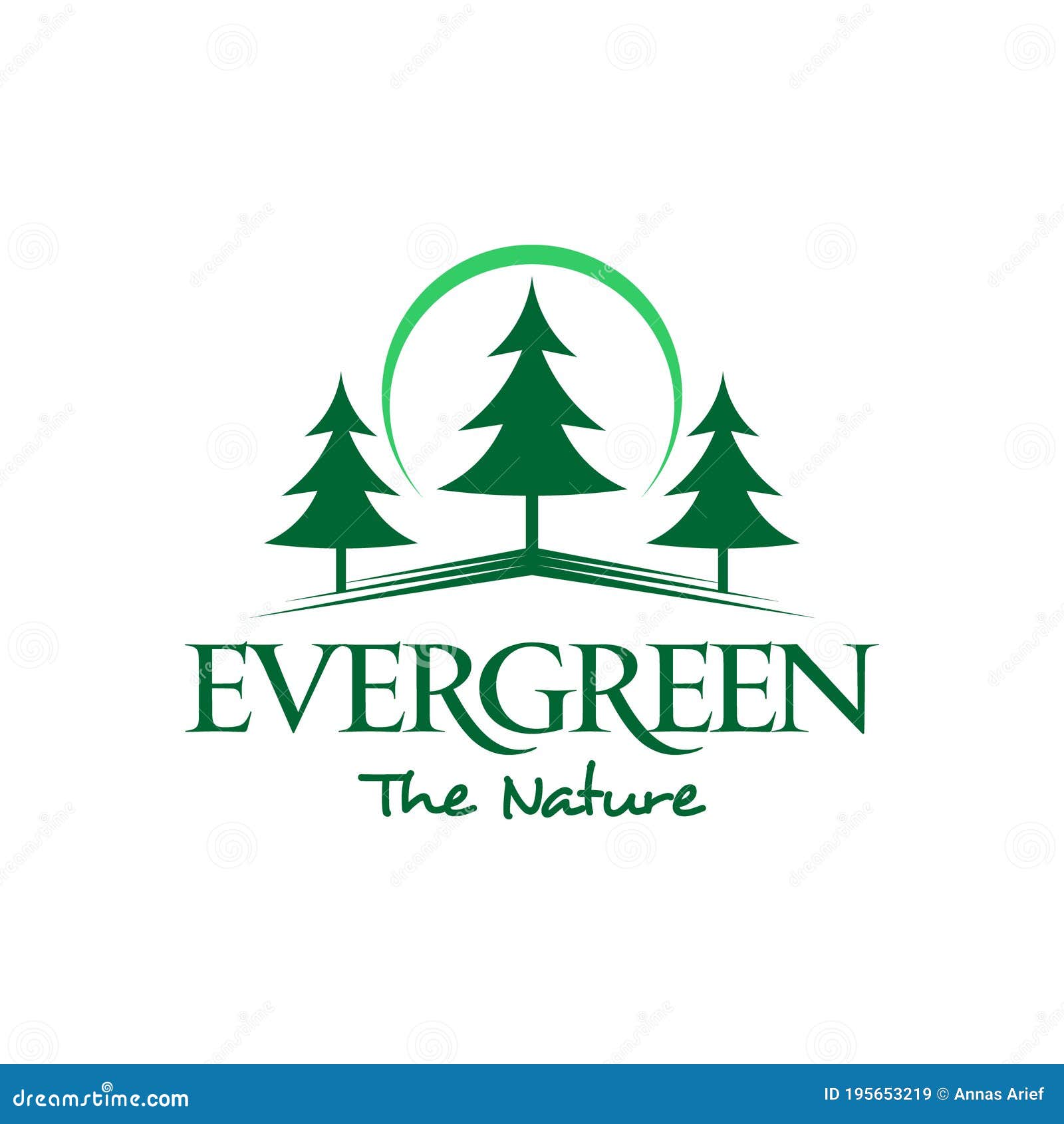 pine tree logo simple green forest  evergreen