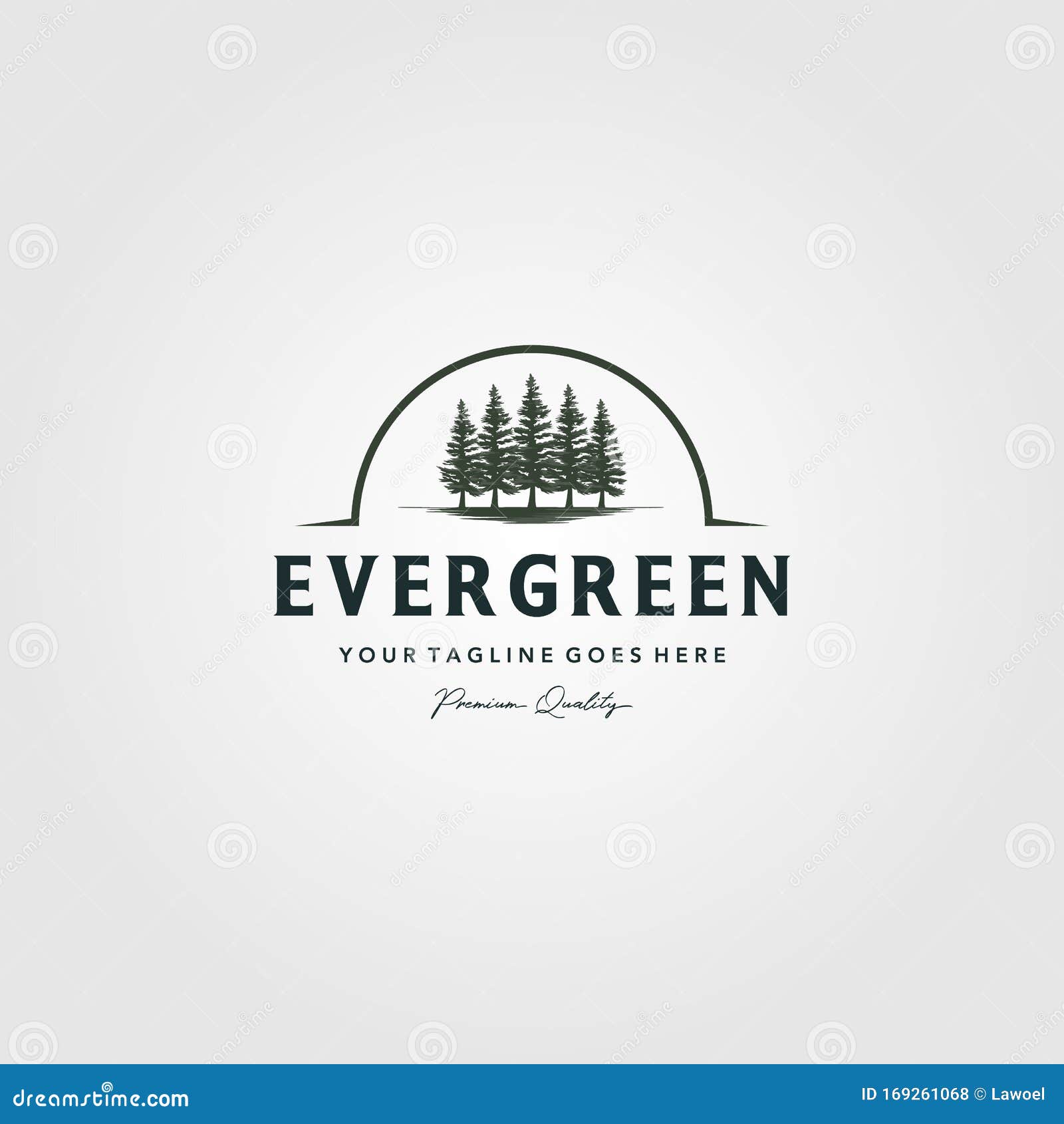 pine trees logo evergreen vintage spruce, cedar trees   