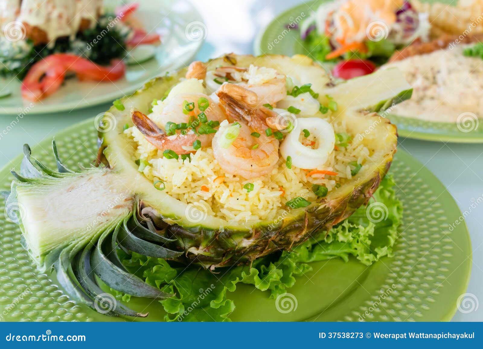Pineapple baked rice stock image. Image of asia, shrimp 37538273