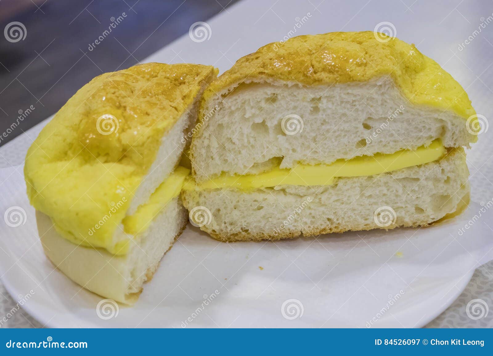 Pineapple Bun Serve with Butter Stock Image Image of baau, butter