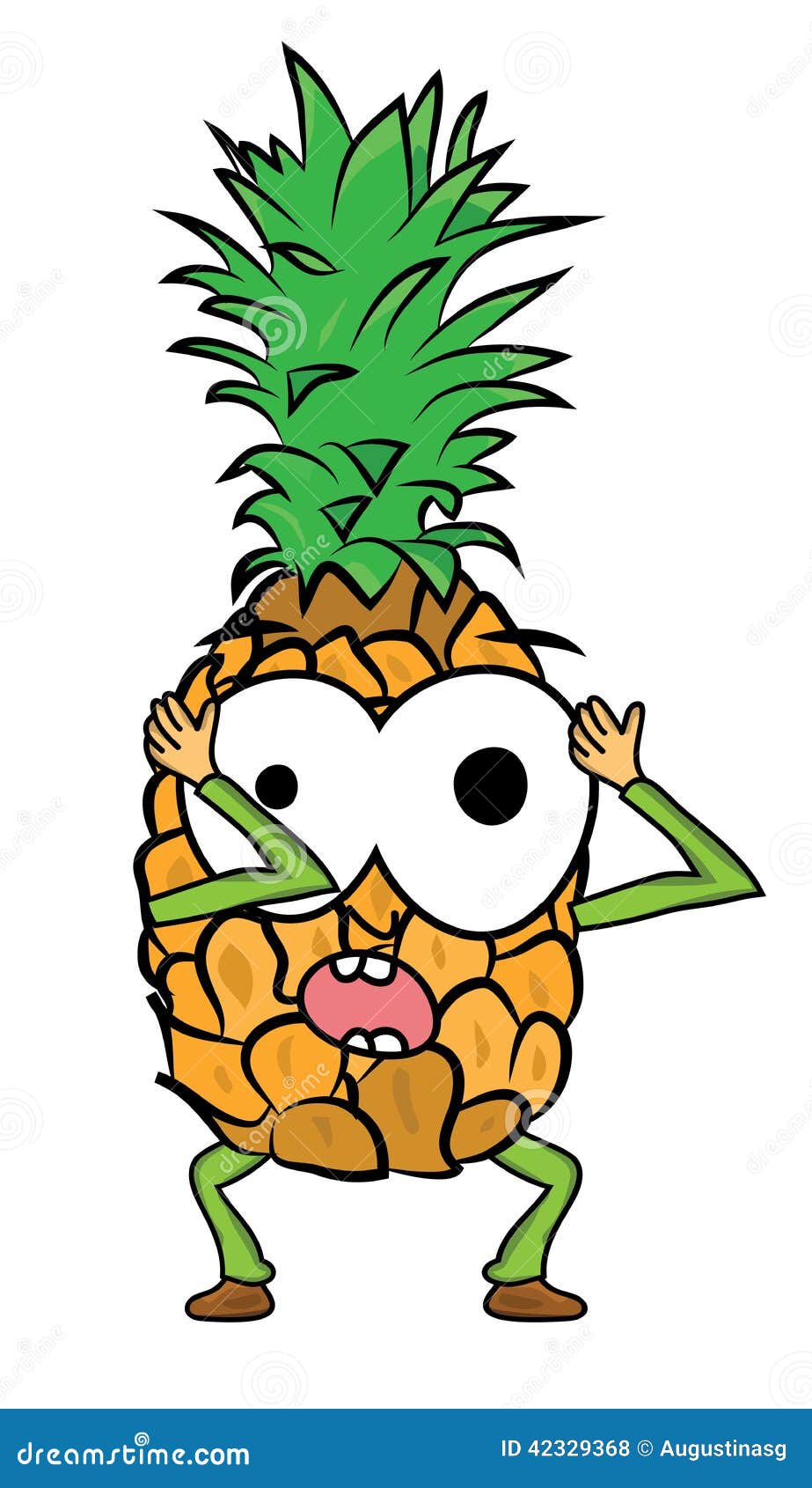 Pineapple Cartoon Character Stock Illustration Illustration of
