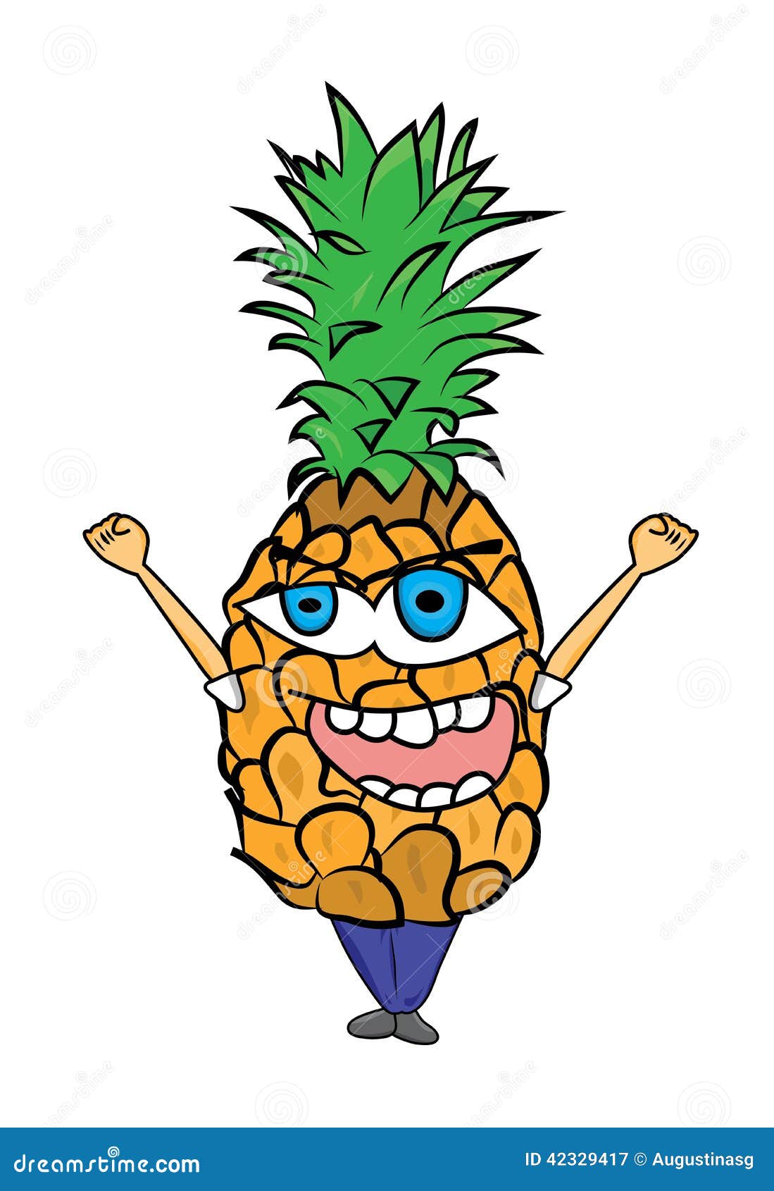 Pineapple Cartoon Character Stock Illustration Illustration of apple