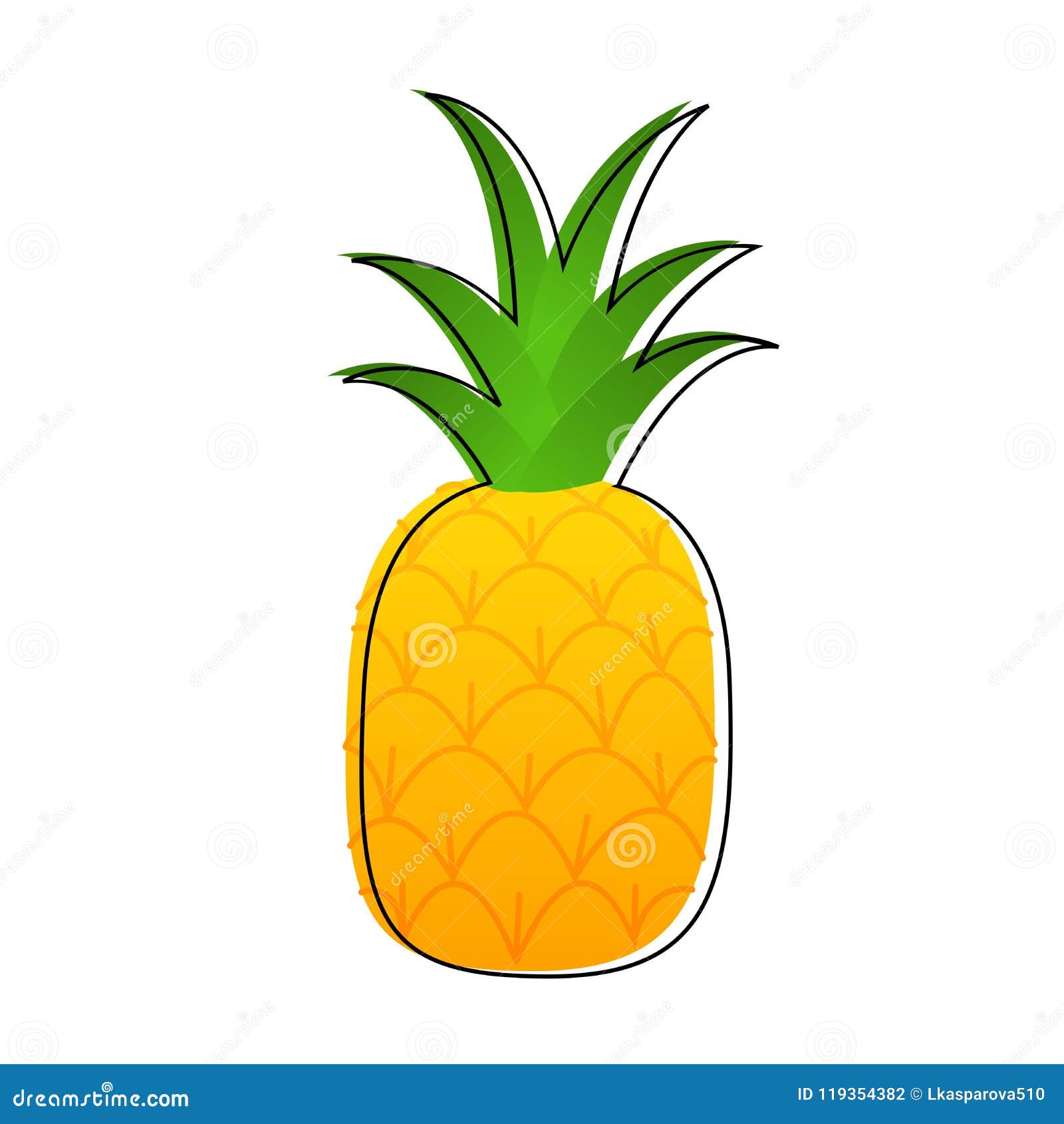 Pineapple Cartoon Vector Illustration Stock Vector - Illustration of food,  pineapple: 119354382