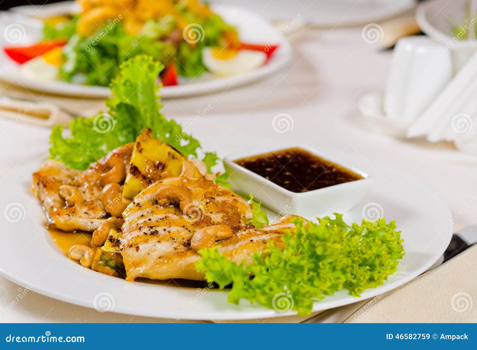 Pineapple Cashew Chicken Dish Served in Restaurant Stock Image Image
