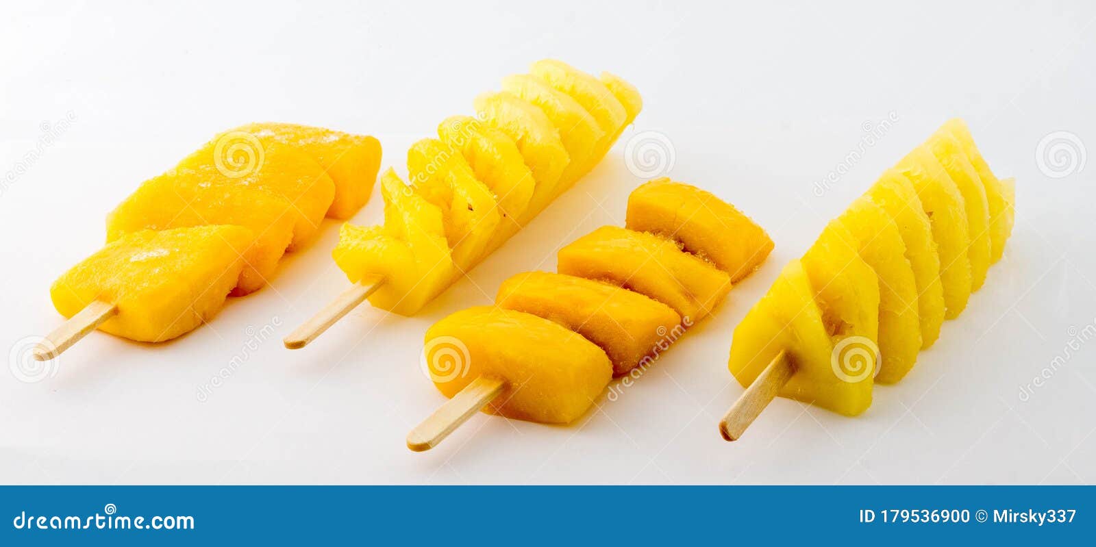 Pineapple chunks on stick stock photo. Image of organic 179536900
