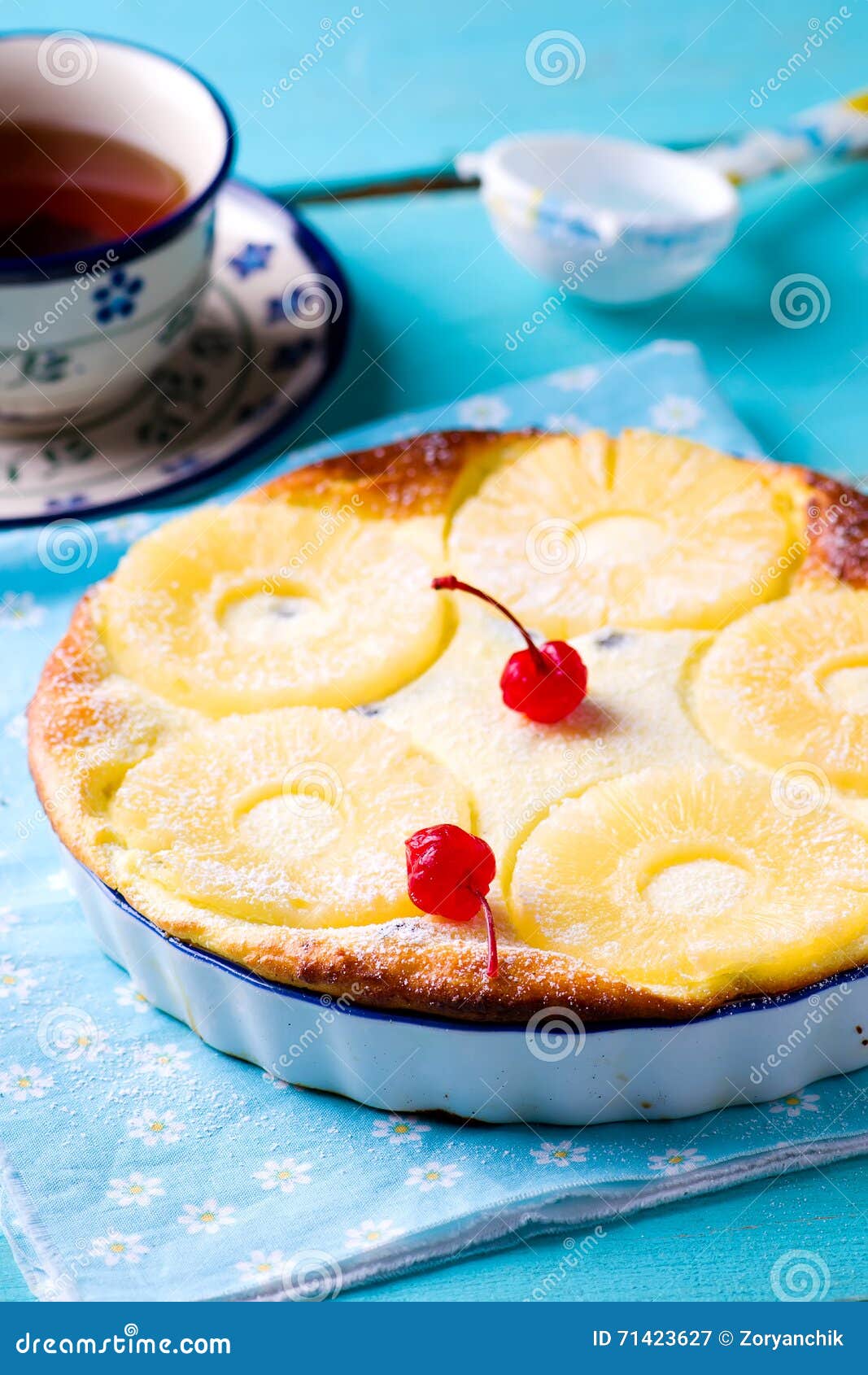 Pineapple Cottage Cheese Baked Pudding Stock Image Image of breakfast