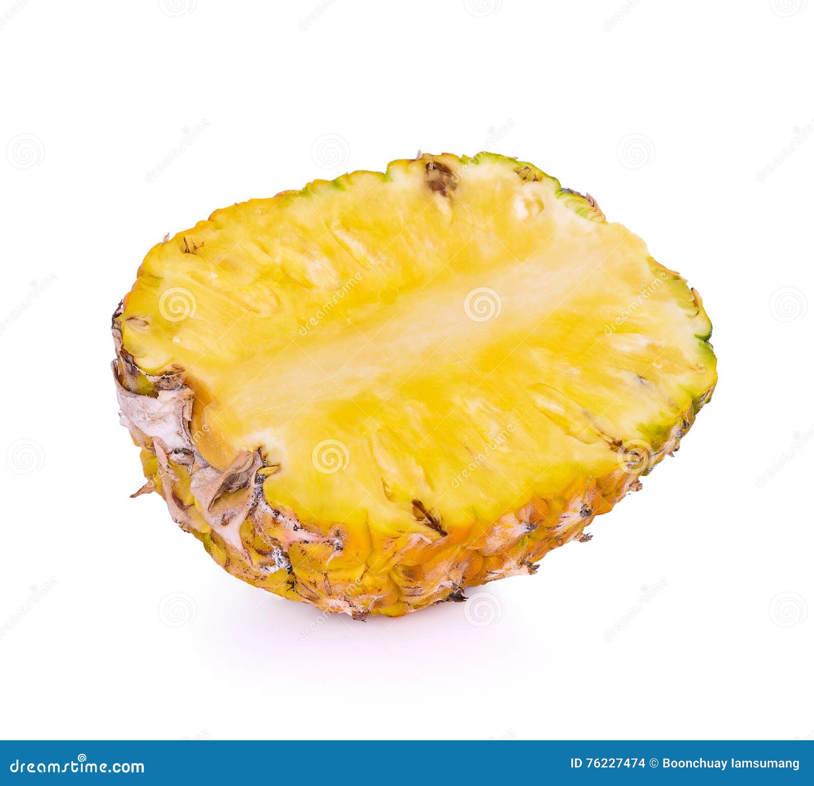 Pineapple Cut in Half Isolate on a White Stock Photo Image of natural