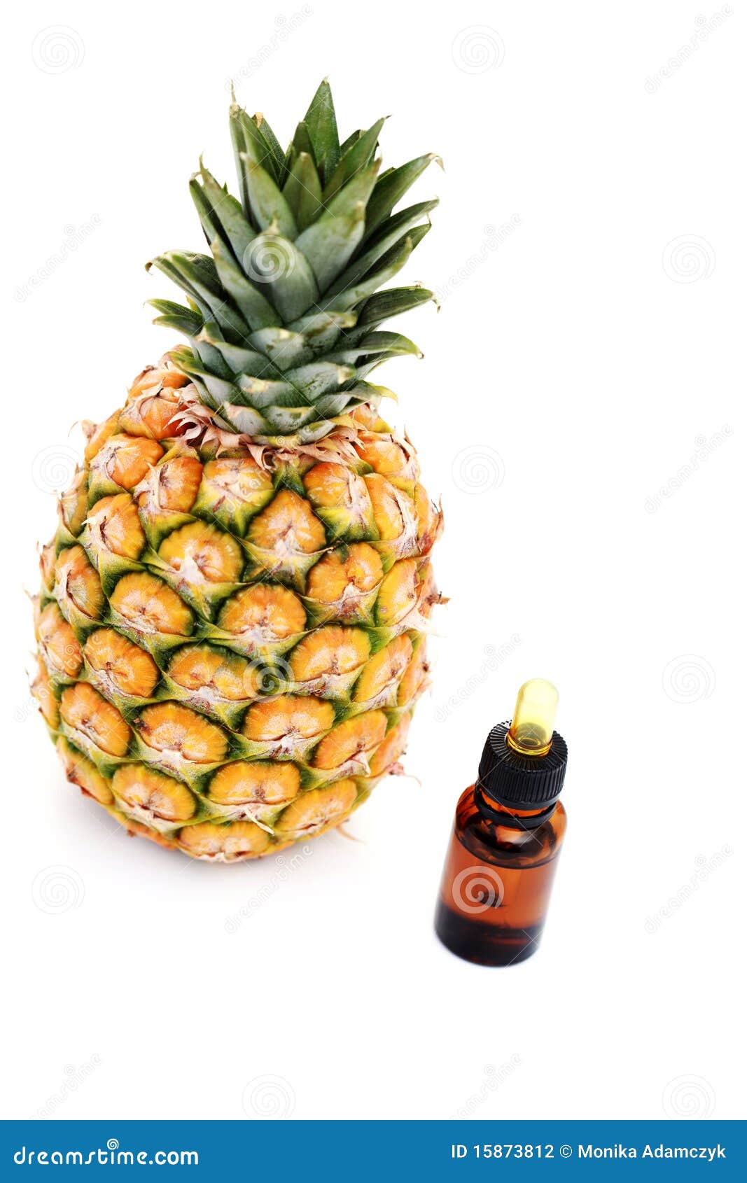 Pineapple essential oil stock photo. Image of massage 15873812