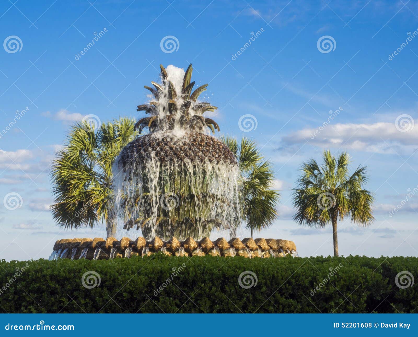 pineapple fountain in waterside park i